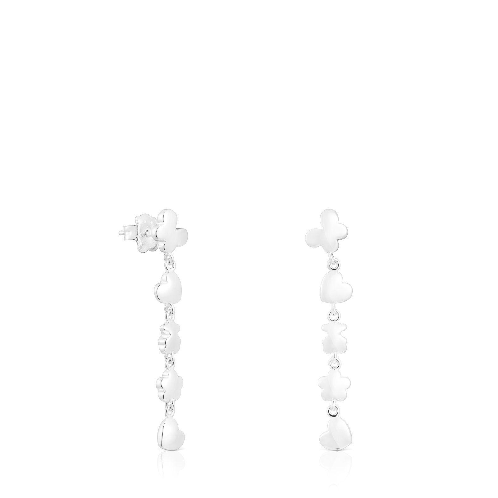 Aros largos de plata motivos Bold Motif-0