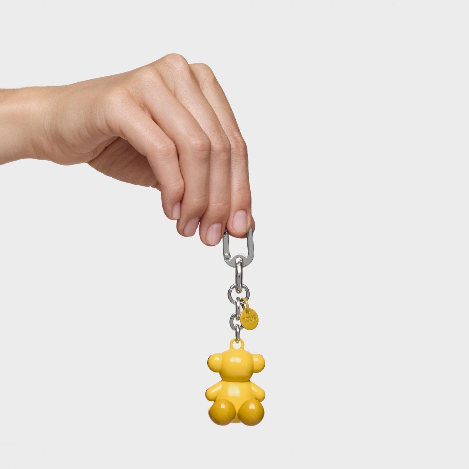 Llavero metal amarillo oscuro y plata Bold Bear-2