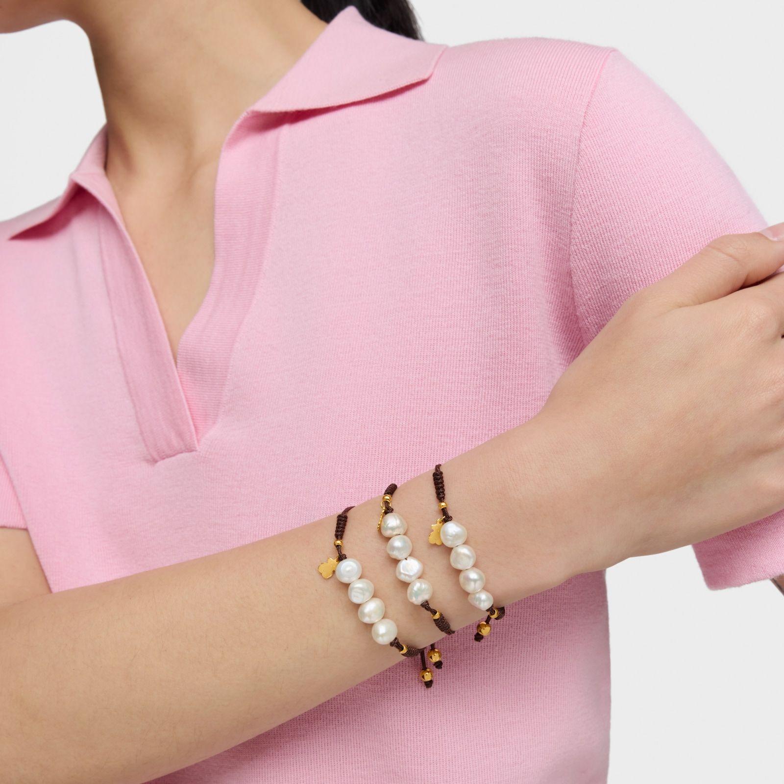 Pulsera baño de oro 18 kt y perlas cultivadas TOUS Nudos-3