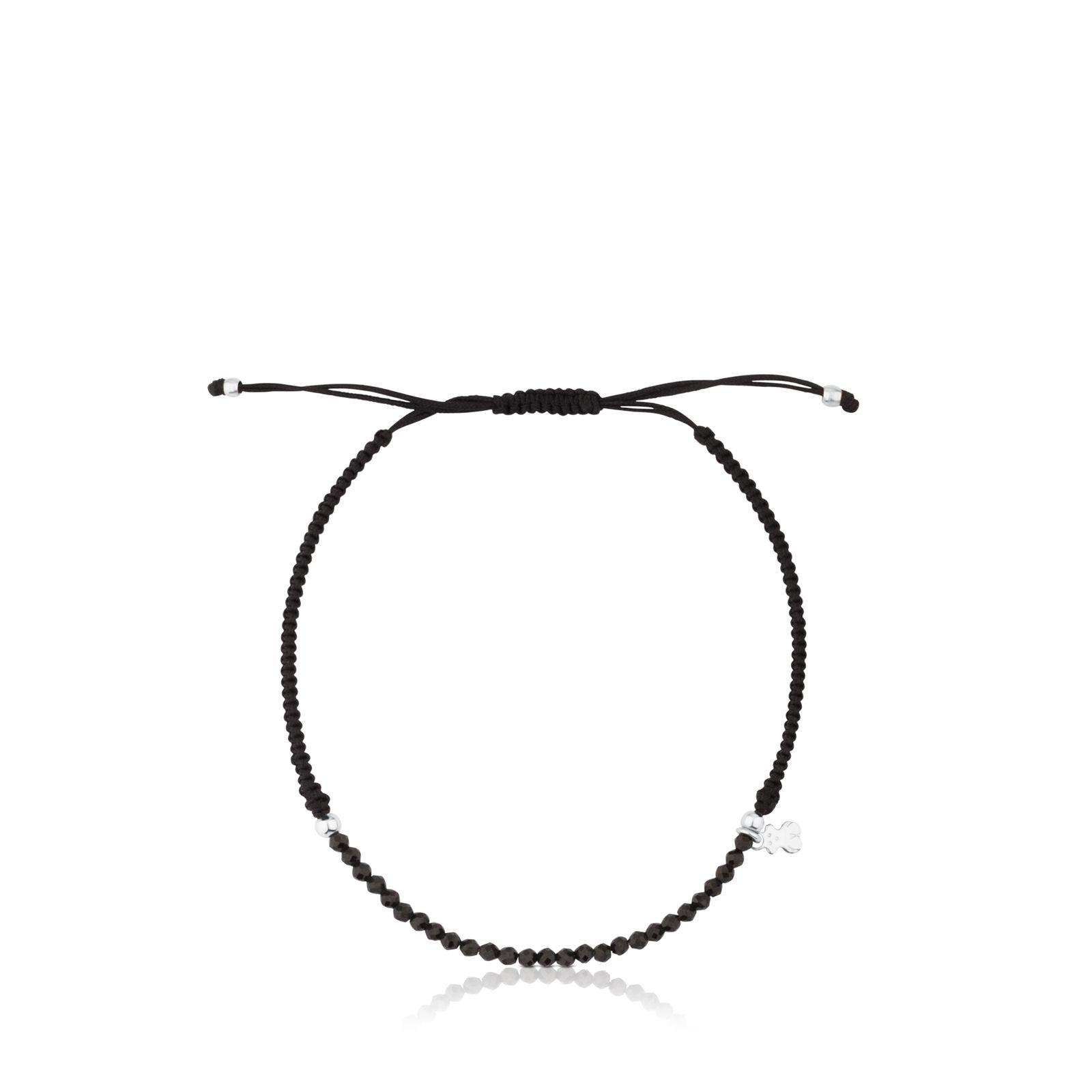 Pulsera Tous  Color de Plata y Cordón en color negro-2