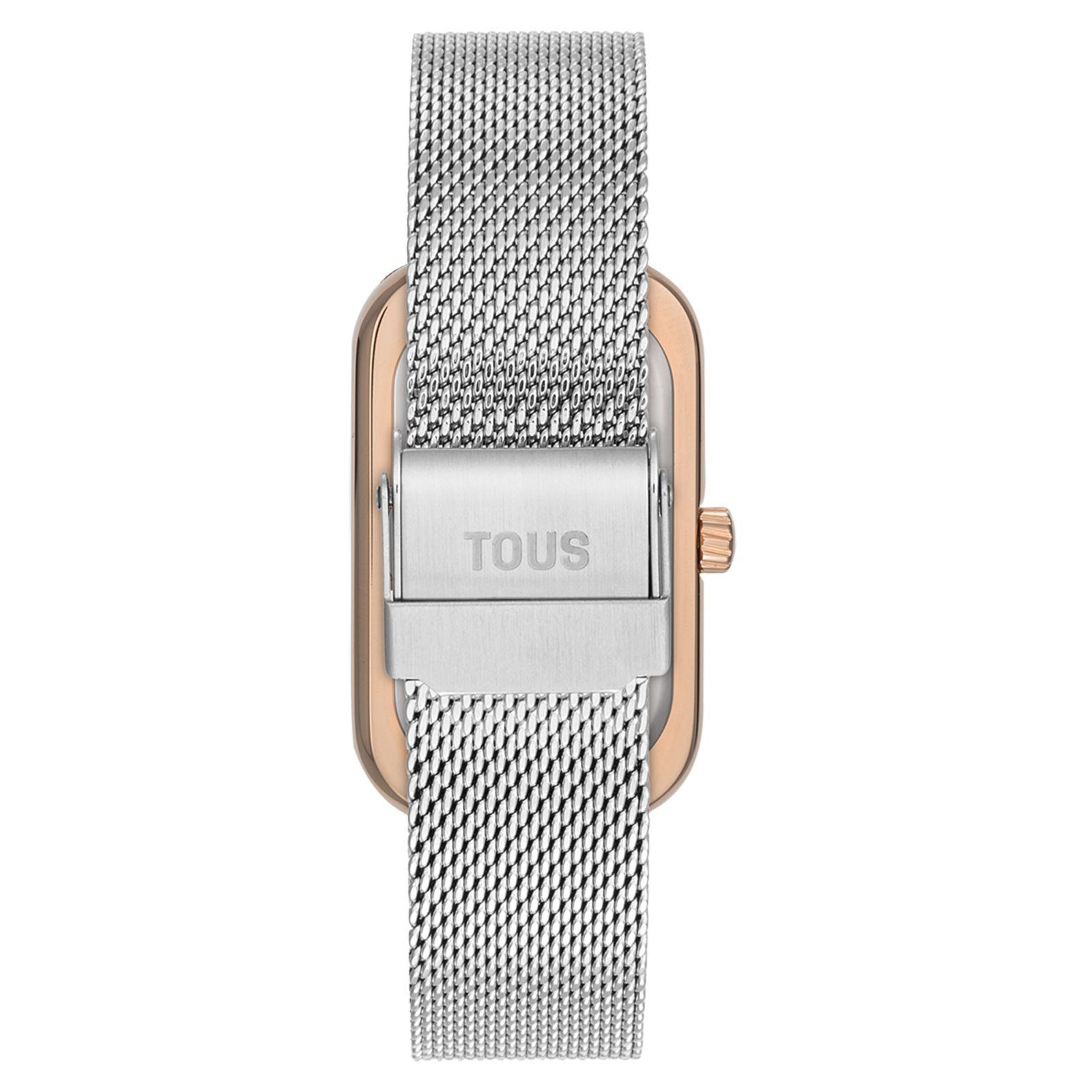 Reloj analógico con esfera de nácar y brazalete bicolor T-Band Club-2