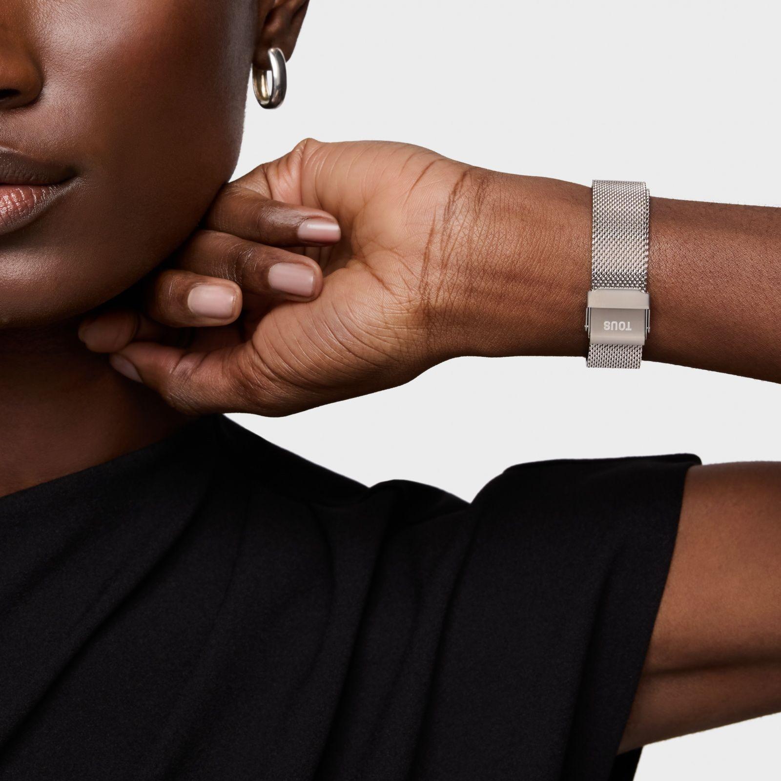 Reloj analógico con esfera de nácar y brazalete bicolor T-Band Club-5