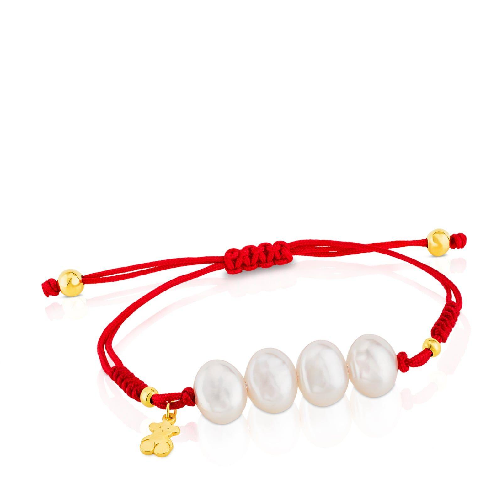 Pulsera con baño de oro 18 kt sobre plata y perlas cultivadas TOUS Nudos-0