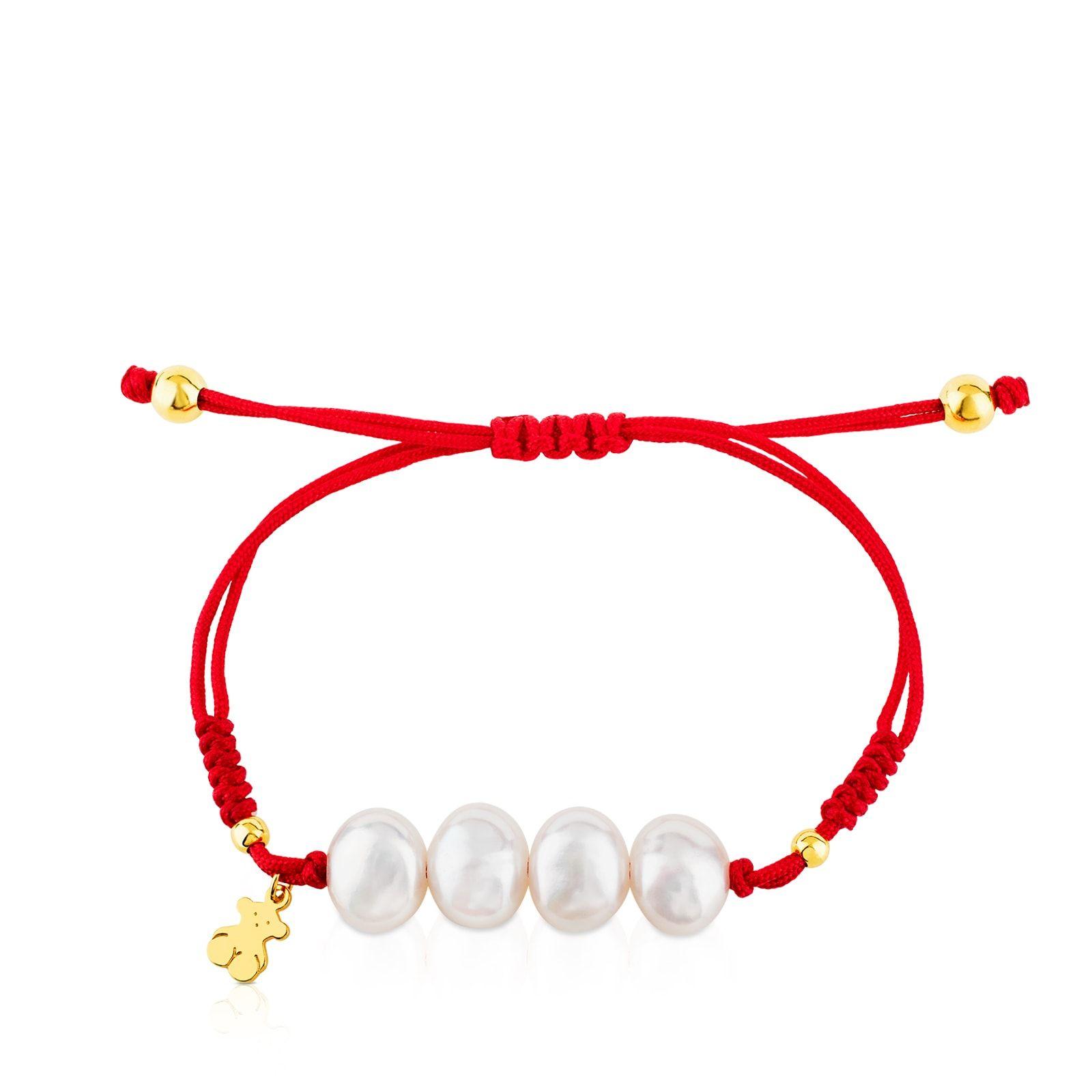 Pulsera con baño de oro 18 kt sobre plata y perlas cultivadas TOUS Nudos-1