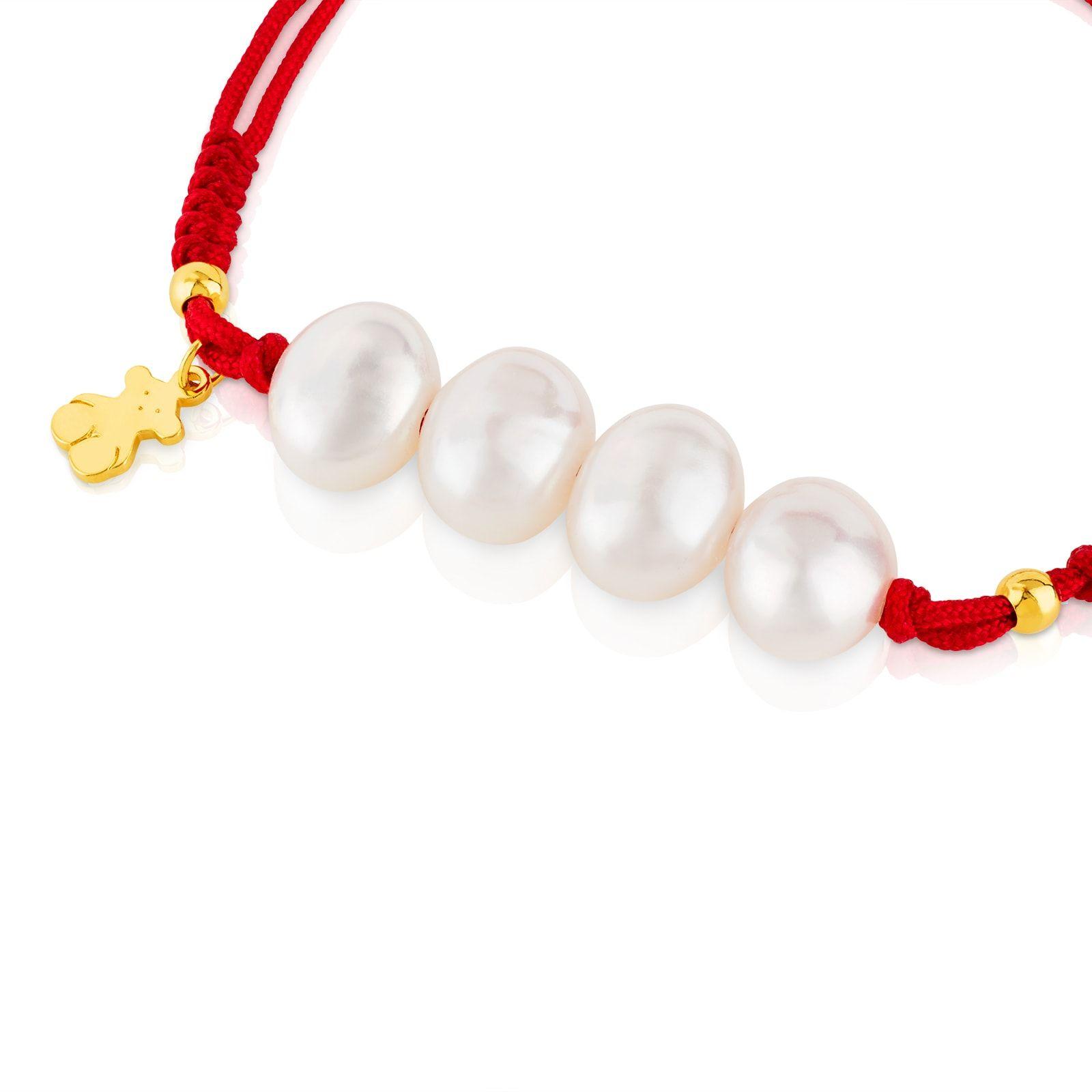 Pulsera con baño de oro 18 kt sobre plata y perlas cultivadas TOUS Nudos-2