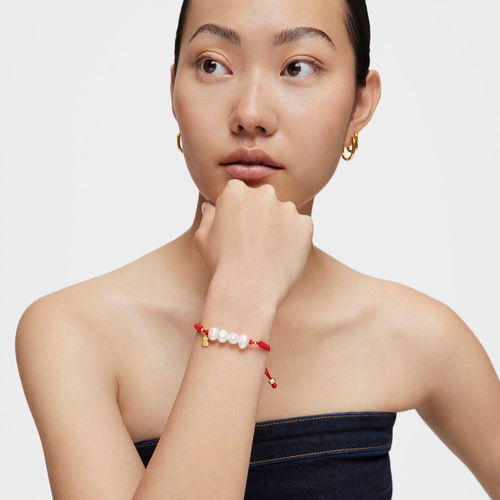 Pulsera con baño de oro 18 kt sobre plata y perlas cultivadas TOUS Nudos-4