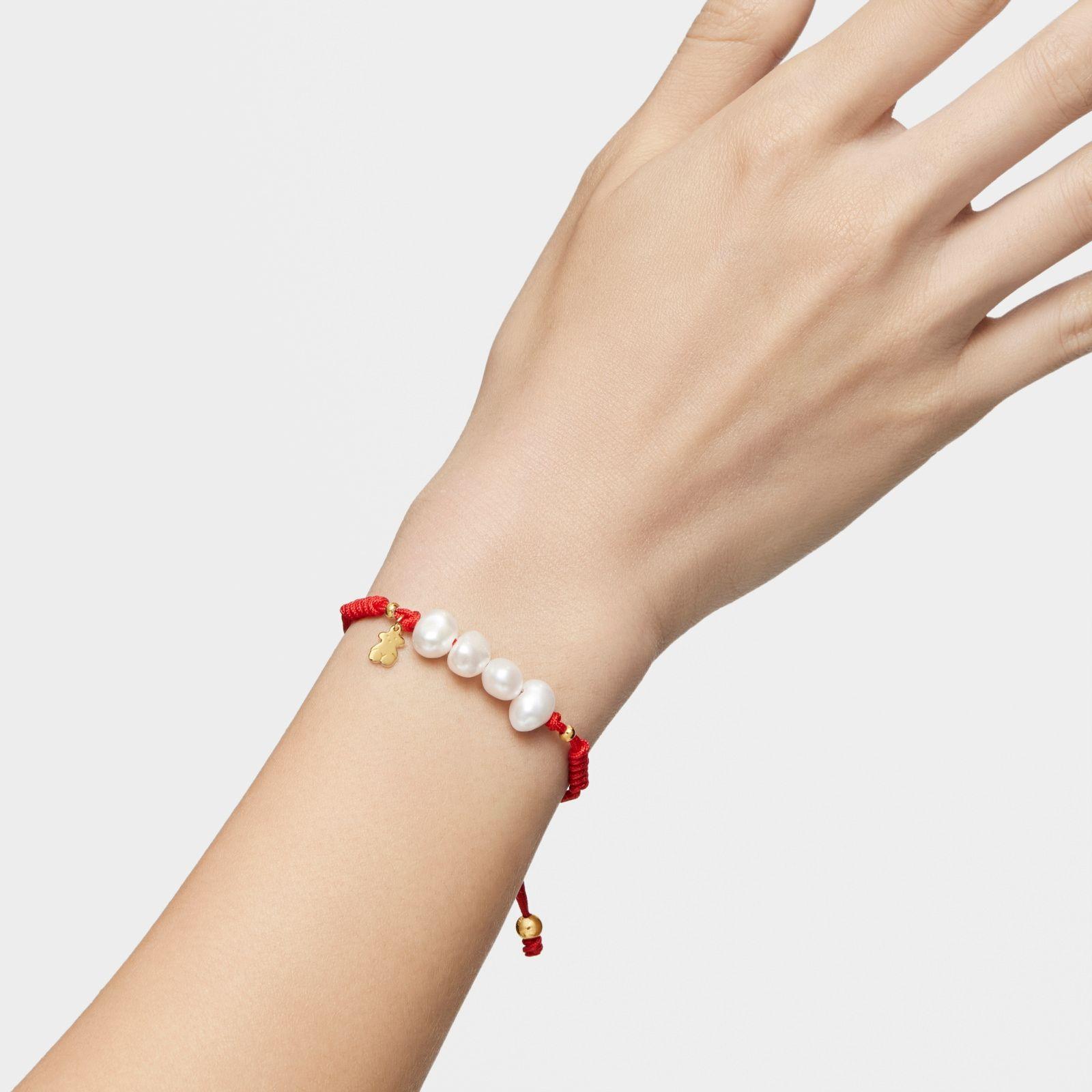Pulsera con baño de oro 18 kt sobre plata y perlas cultivadas TOUS Nudos-5