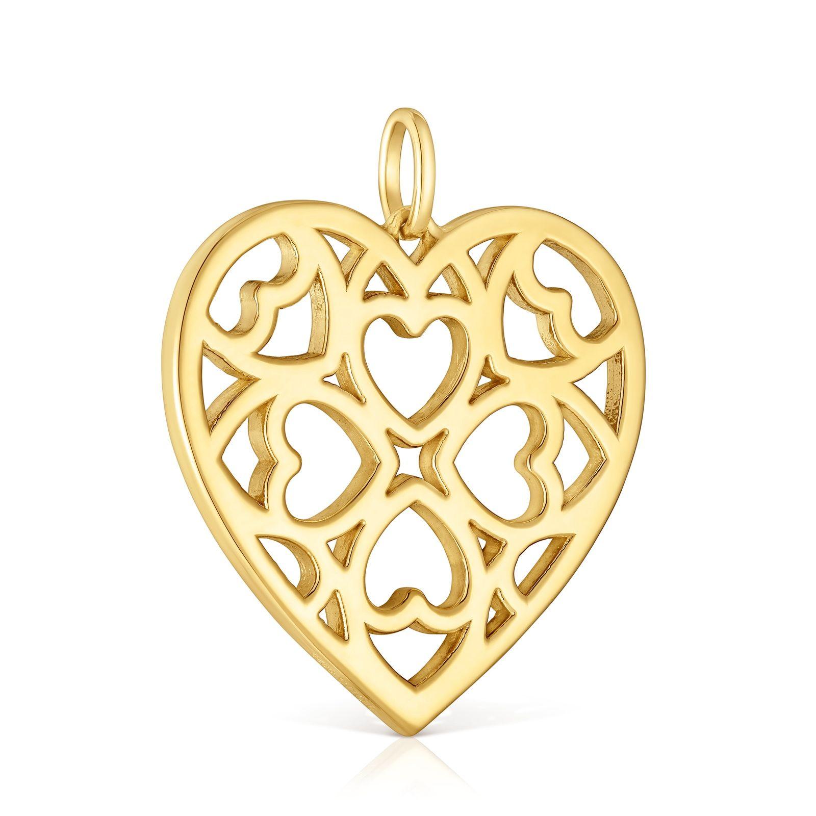 Colgante corazón con baño de oro 18 kt sobre plata-1