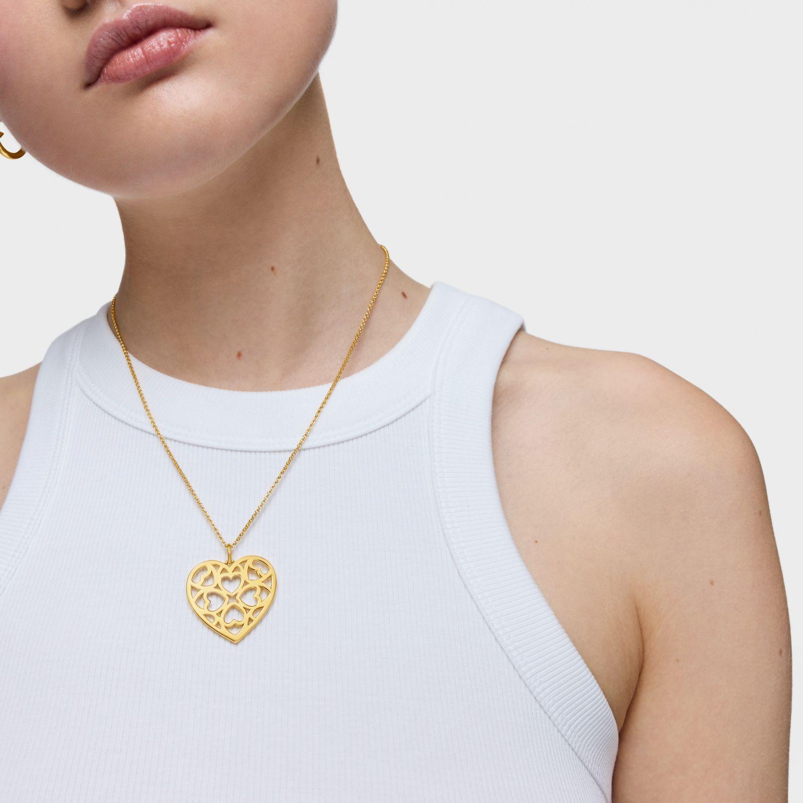 Colgante corazón con baño de oro 18 kt sobre plata-3