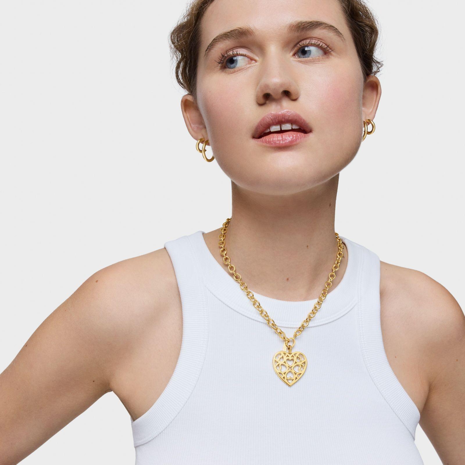 Colgante corazón con baño de oro 18 kt sobre plata-5