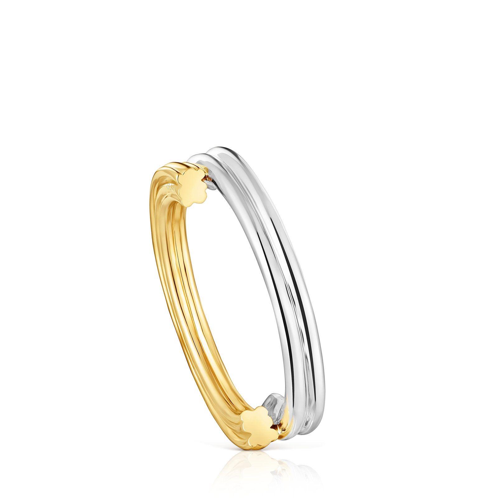 Anillo mediano bicolor y motivos oso TOUS 1950-0