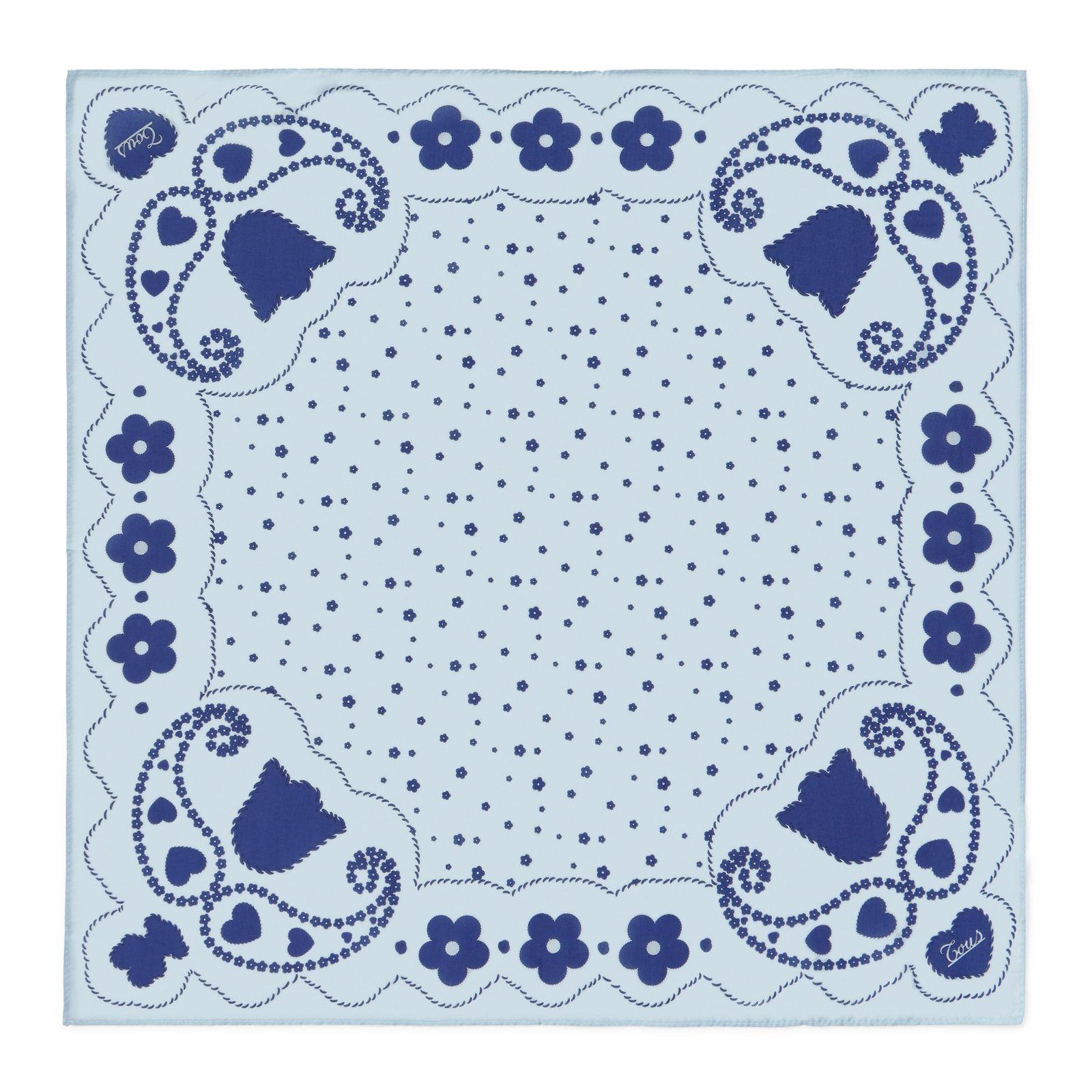 Pañuelo cuadrado azul cielo TOUS Motifs Paisley-0