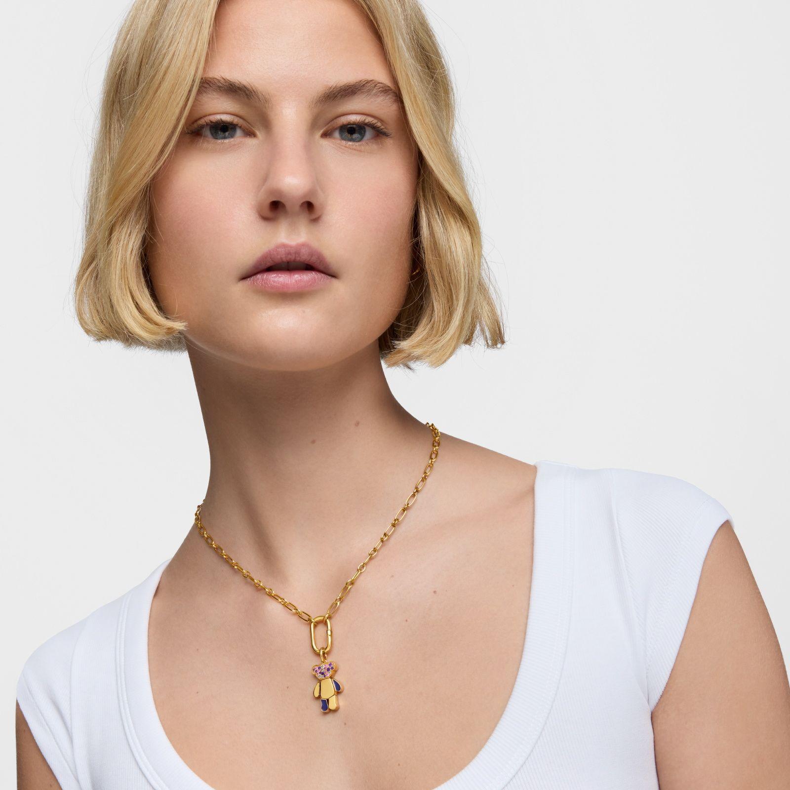 lgante oso oro 18 kt sobre plata y amatistas Teddy Bear-3