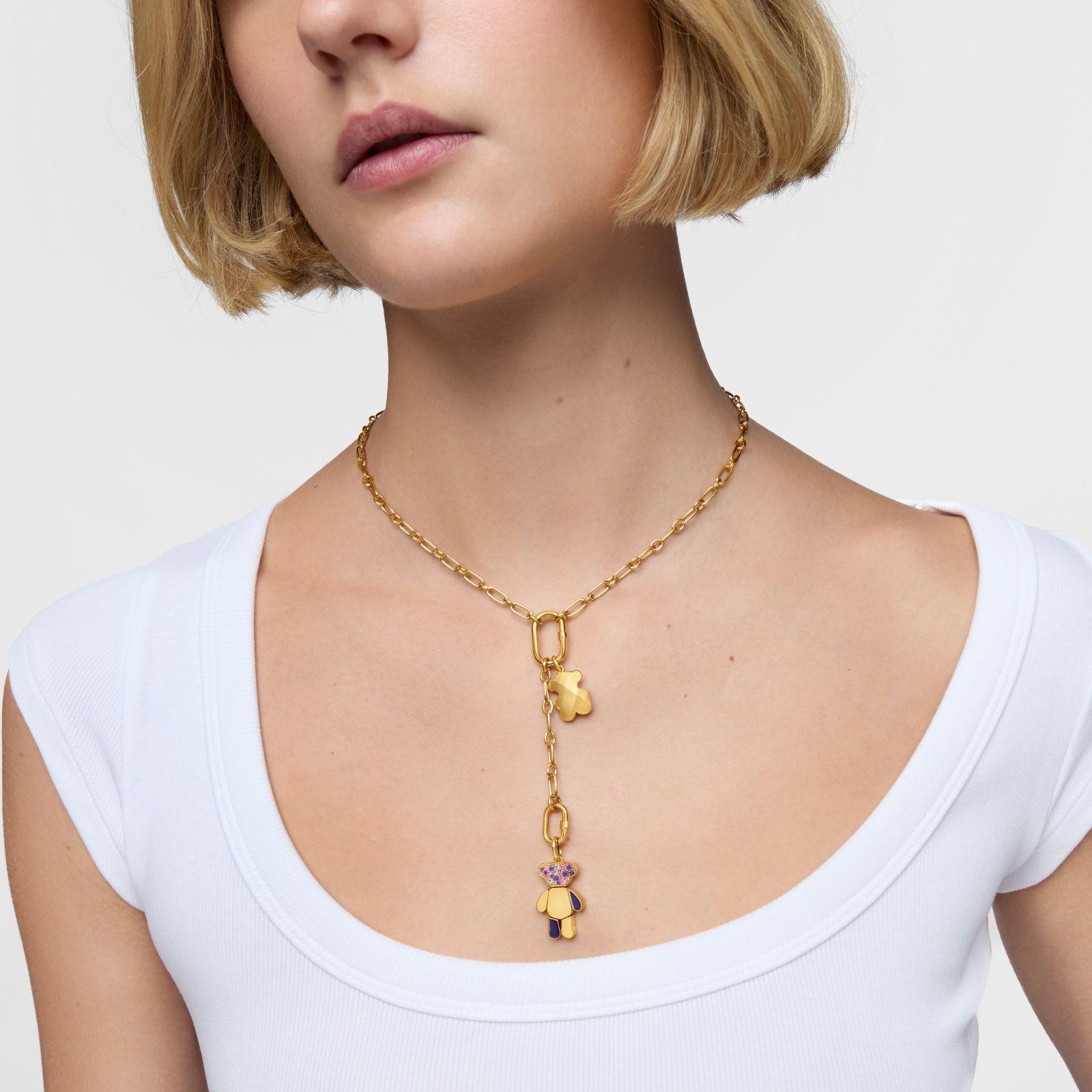 lgante oso oro 18 kt sobre plata y amatistas Teddy Bear-4