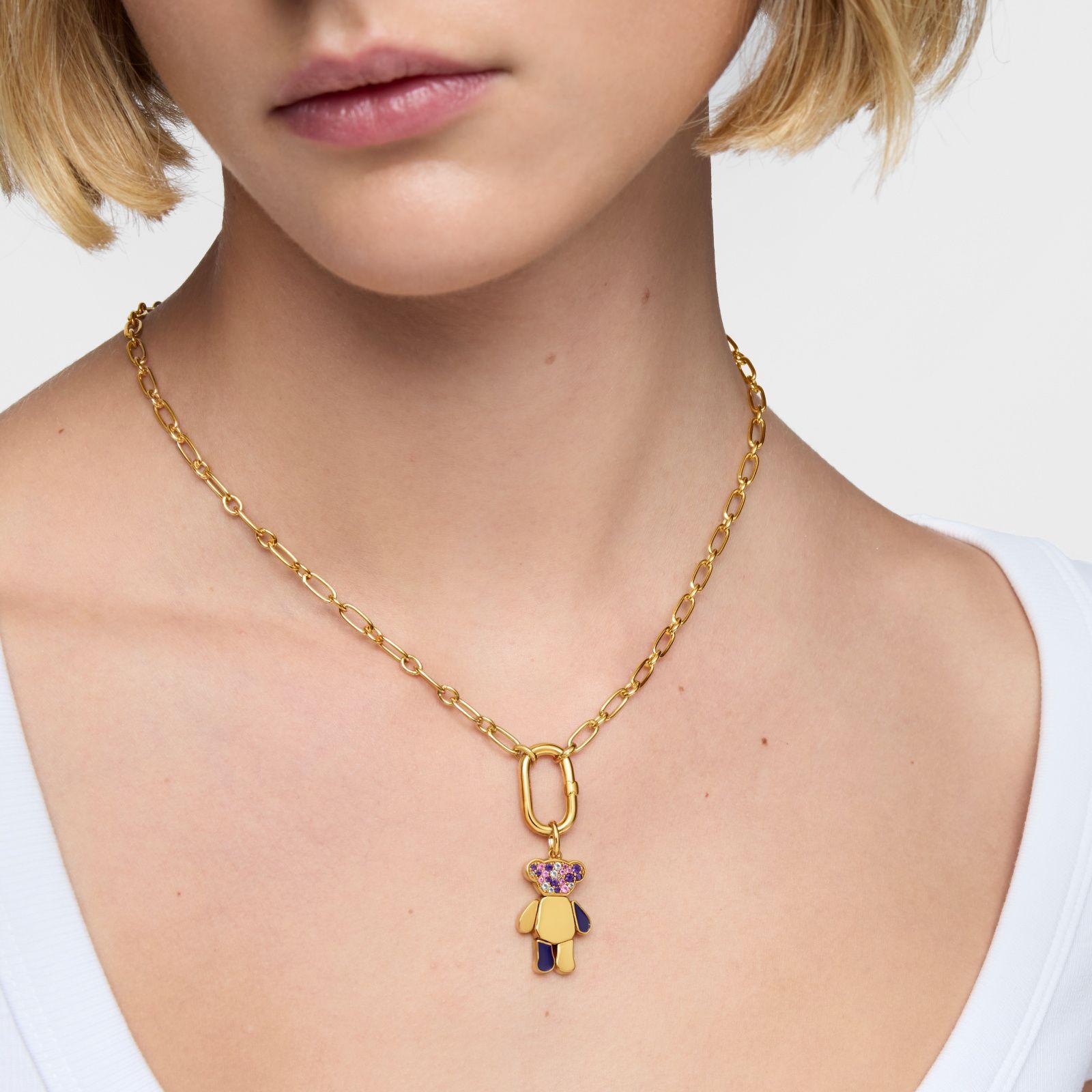 lgante oso oro 18 kt sobre plata y amatistas Teddy Bear-5