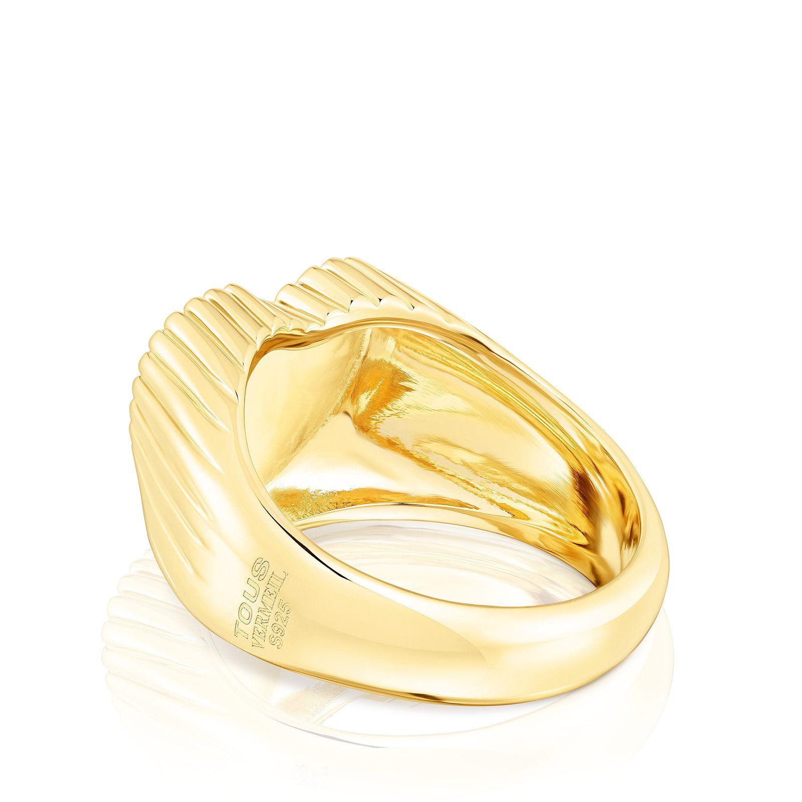 Anillo de vermeil corazón con rodolitas Iris Motif Tous-2