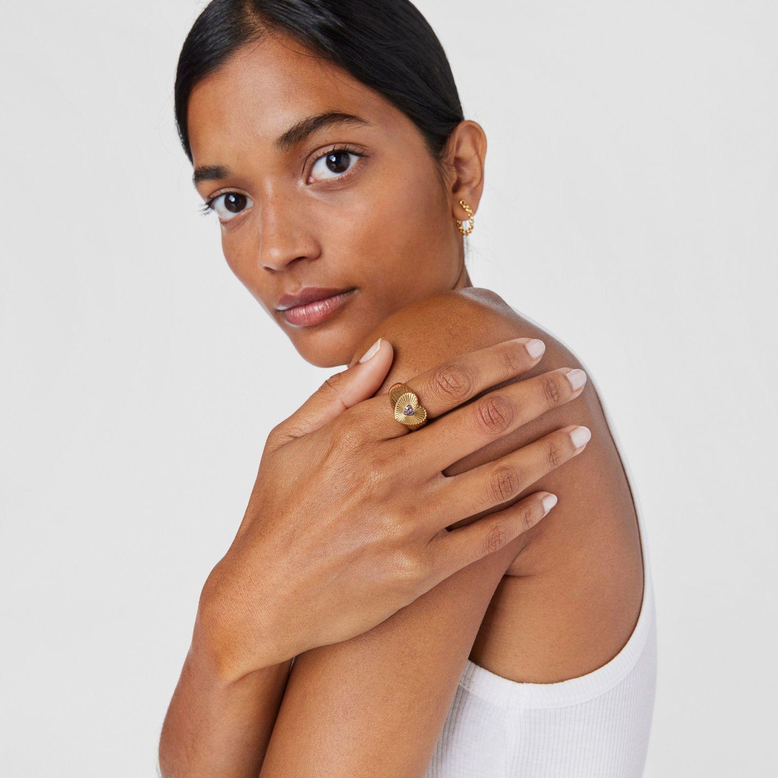 Anillo de vermeil corazón con rodolitas Iris Motif Tous-5