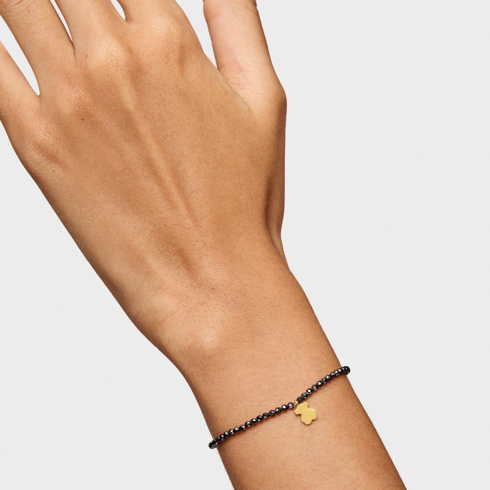 Pulsera elástica hematita y oso con baño de oro TOUS Motivos-5