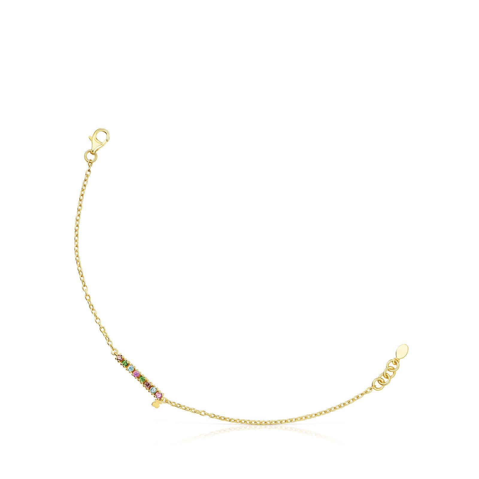 Pulsera de plata vermeil y gemas Straight Tous-0