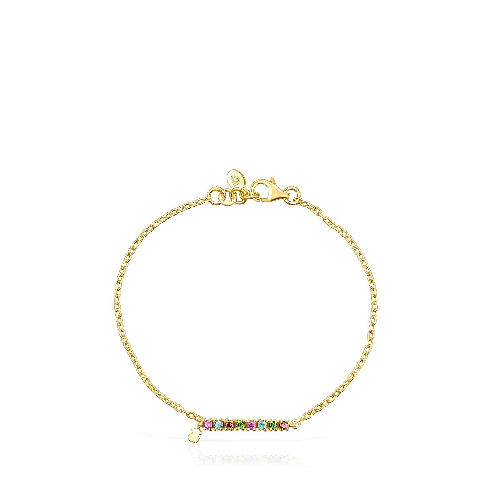 Pulsera de plata vermeil y gemas Straight Tous-1