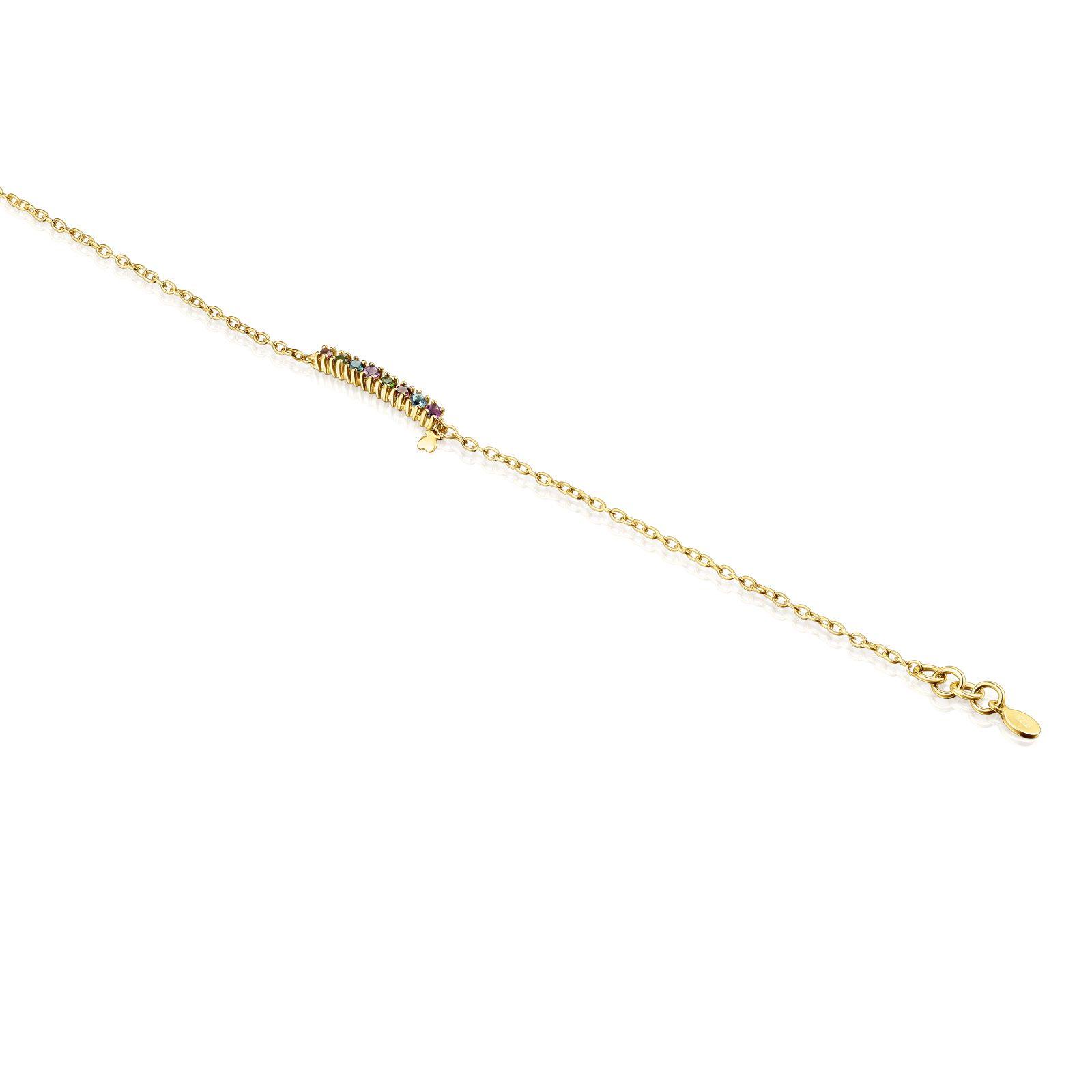 Pulsera de plata vermeil y gemas Straight Tous-2