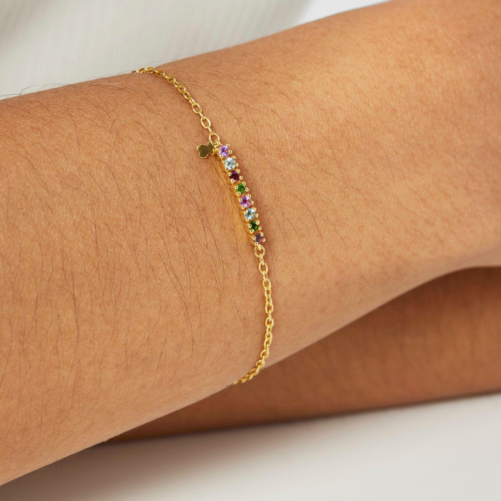 Pulsera de plata vermeil y gemas Straight Tous-4
