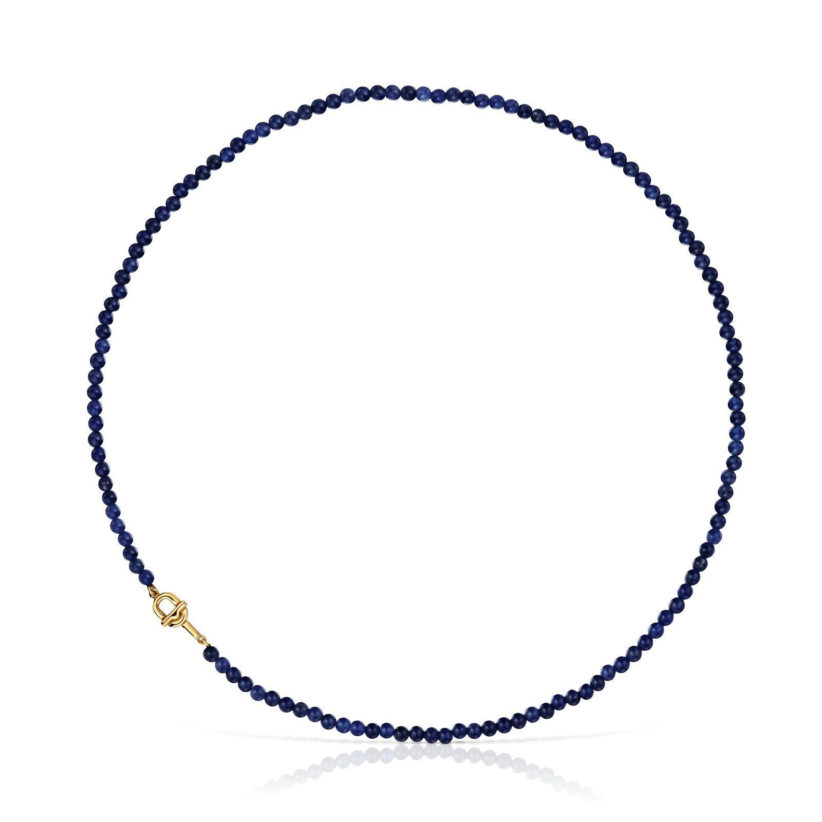 Collar con baño de oro 18 kt sobre plata y sodalita-0