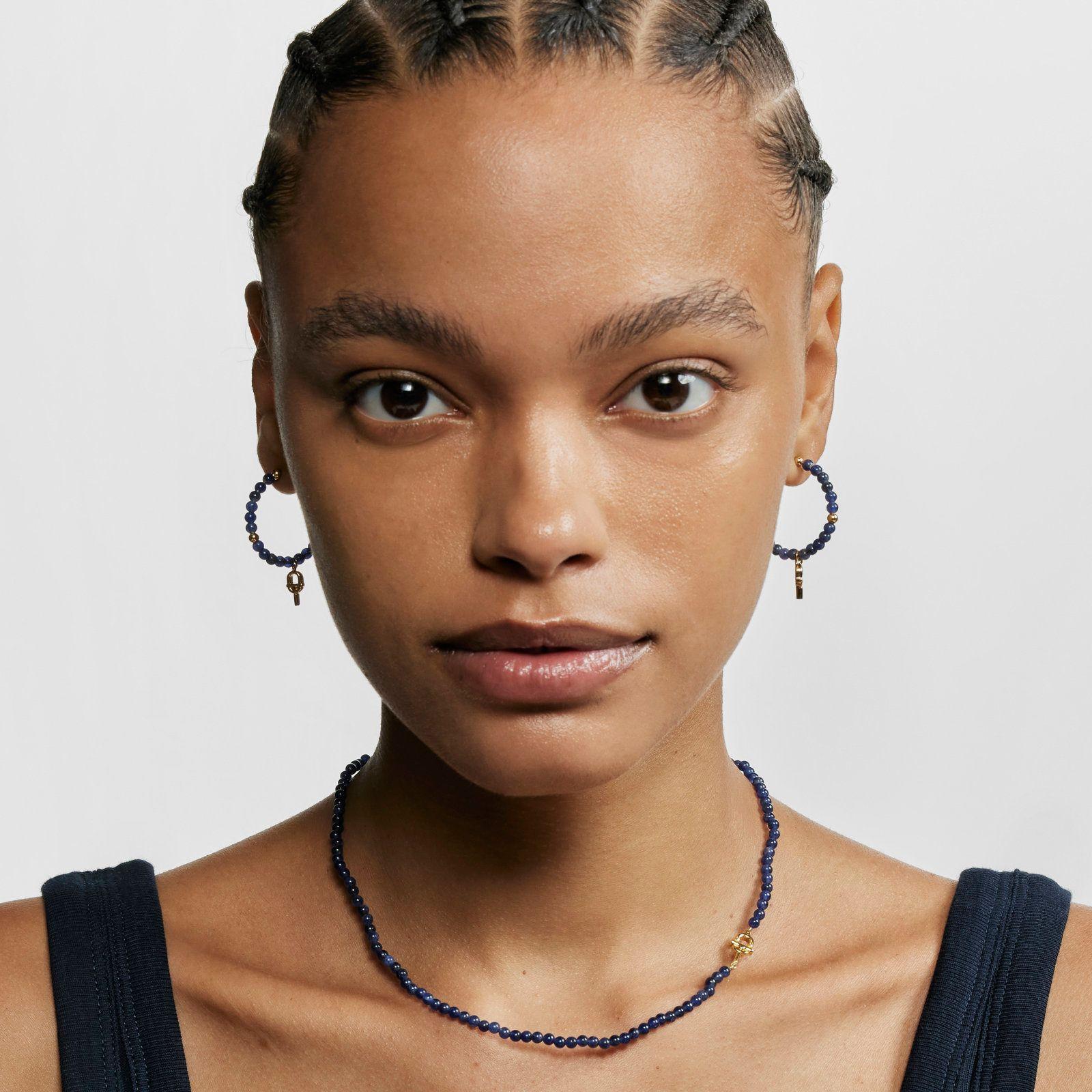 Collar con baño de oro 18 kt sobre plata y sodalita-5