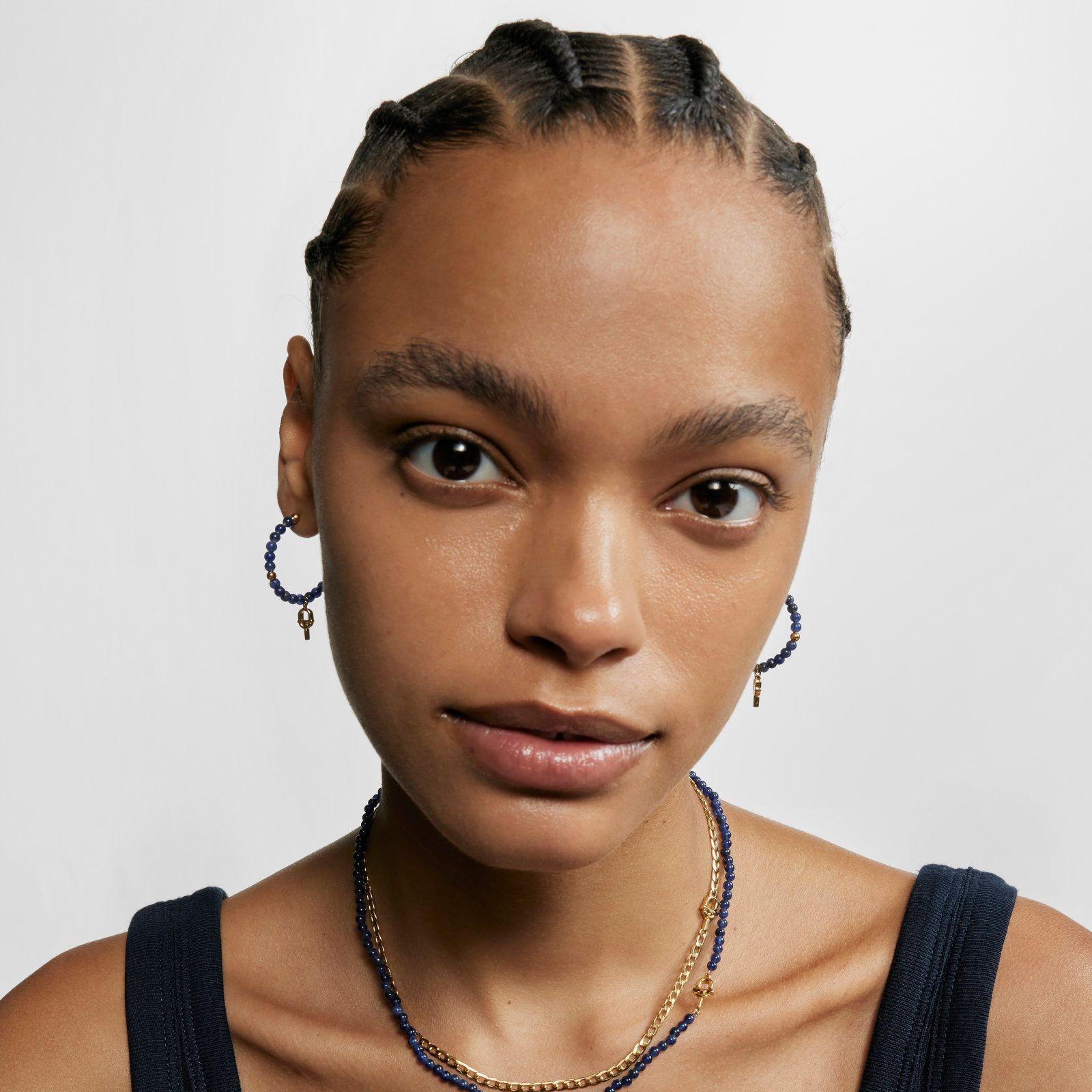 Collar con baño de oro 18 kt sobre plata y sodalita-6