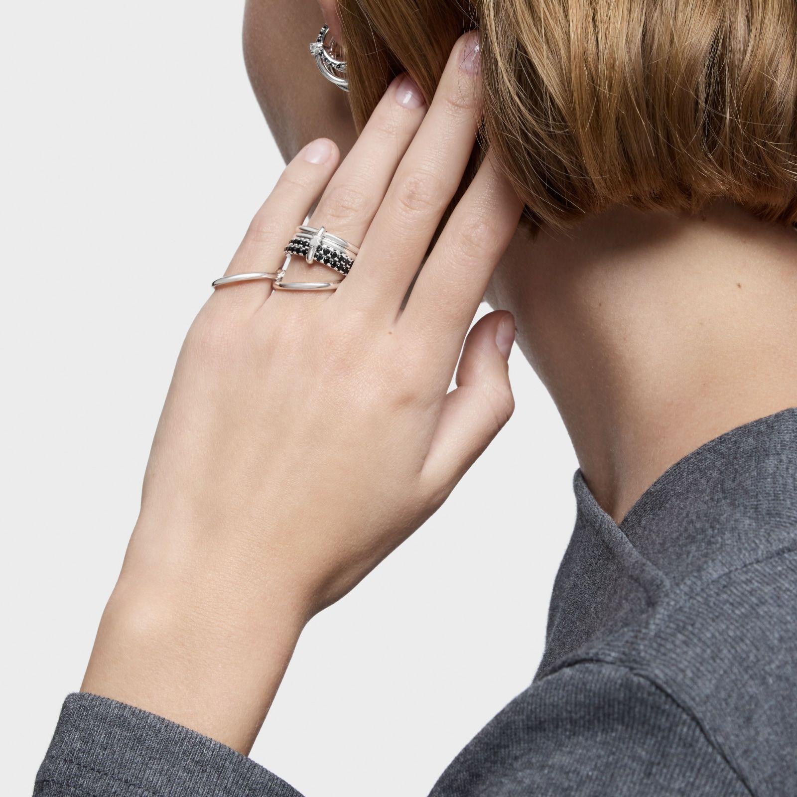 Anillo doble aro de plata Straight-5