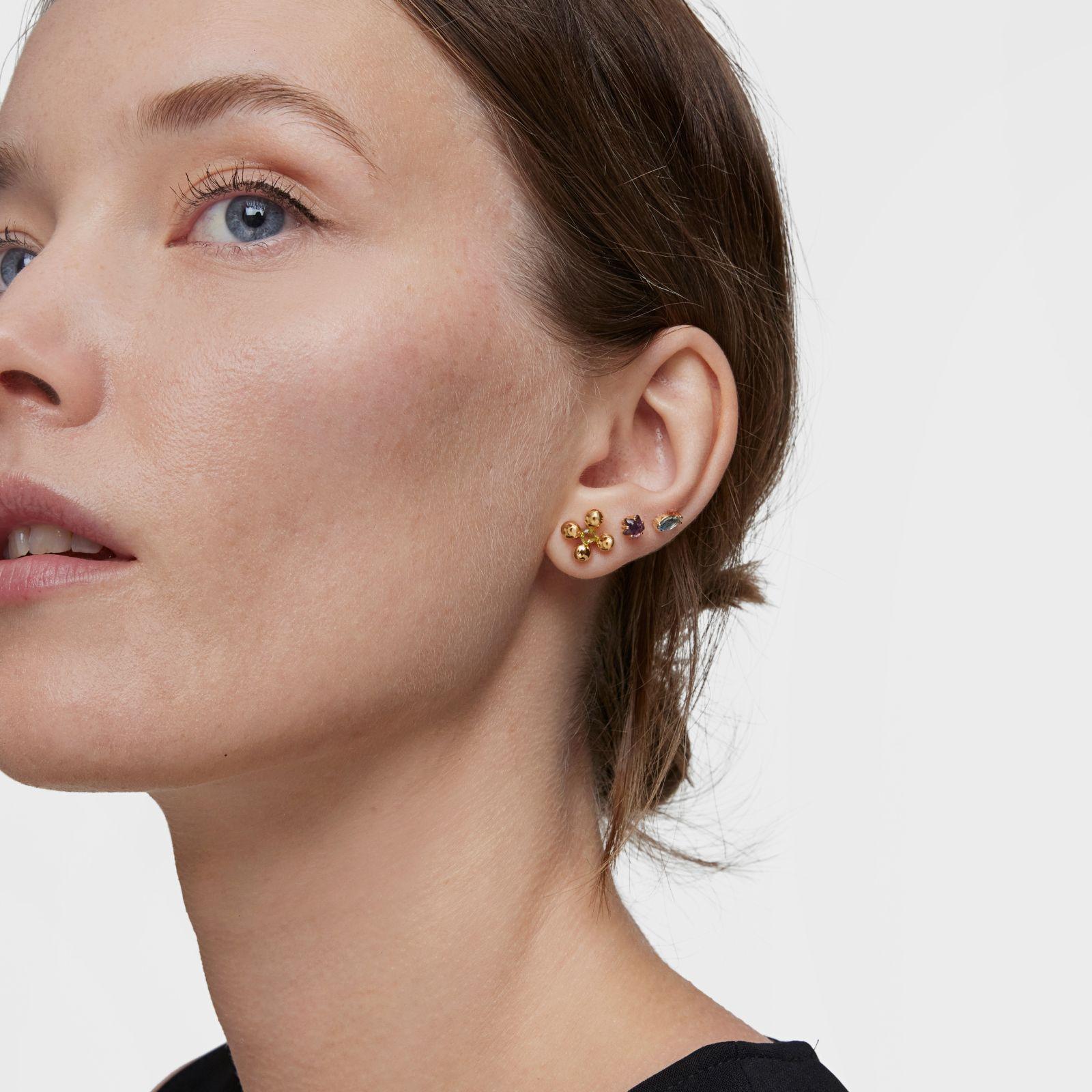 Aros cortos con baño de oro 18 kt sobre plata Sugar Party-4