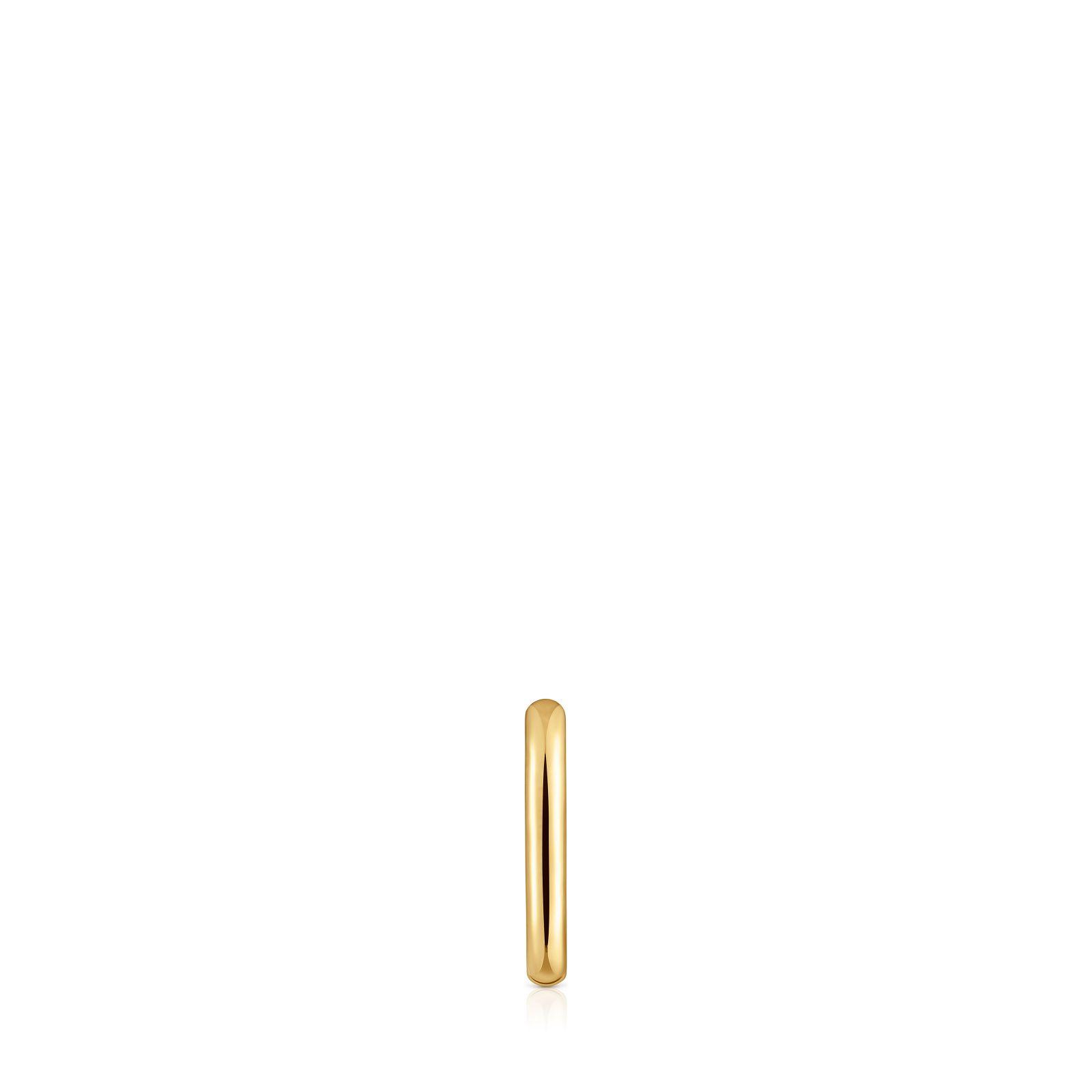 Pendiente individual de aro con baño de oro 18 kt sobre plata 13 mm Basics-1
