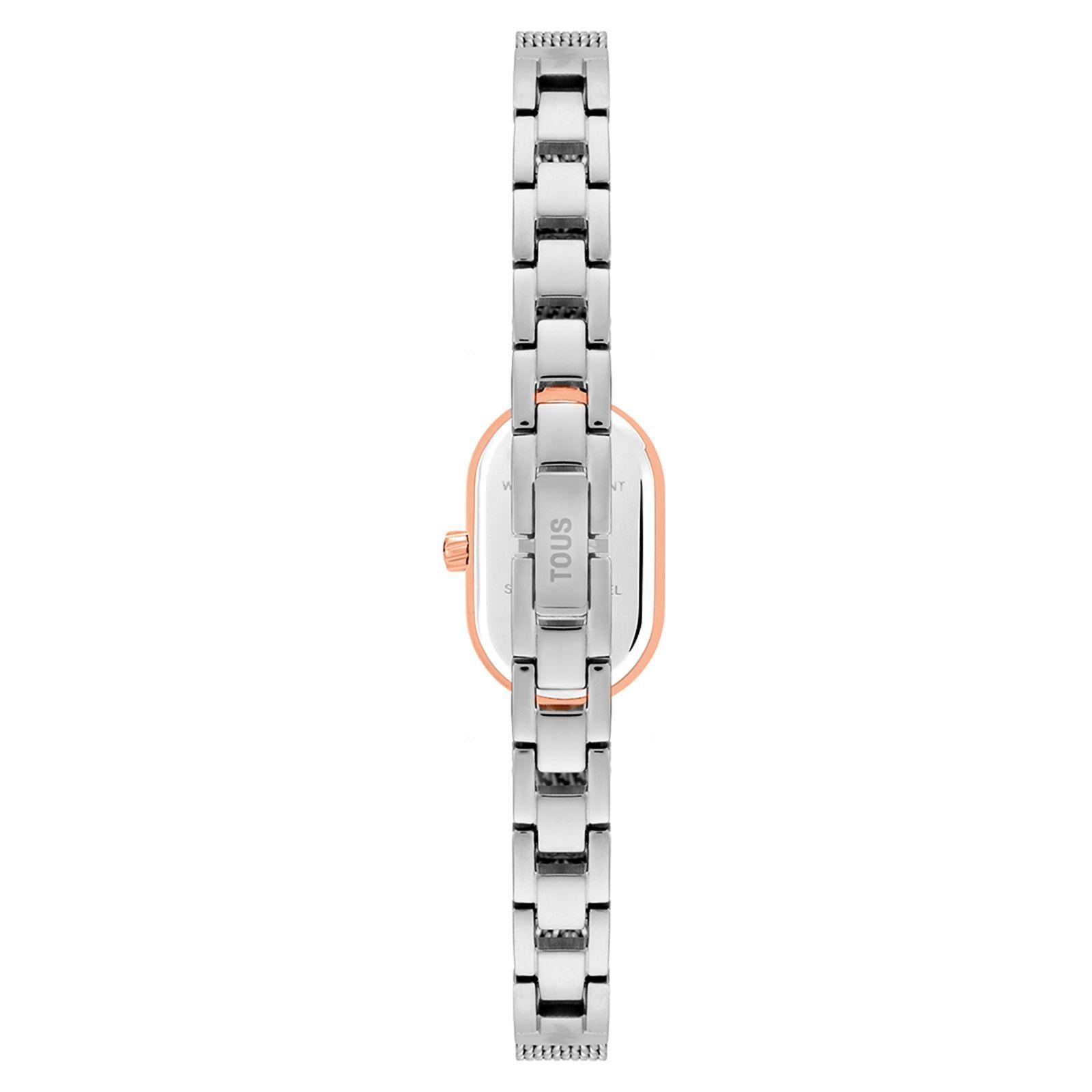 Reloj analógico joya con brazalete de acero y acero rosado Oval Icon-2