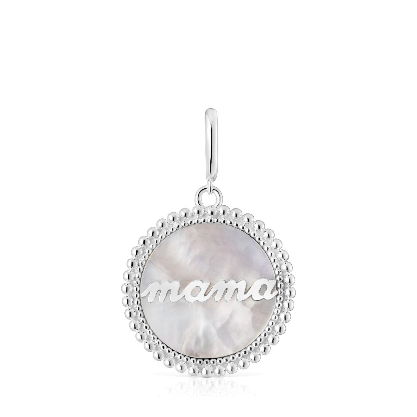 Colgante medalla de plata con nácar TOUS Mama-0