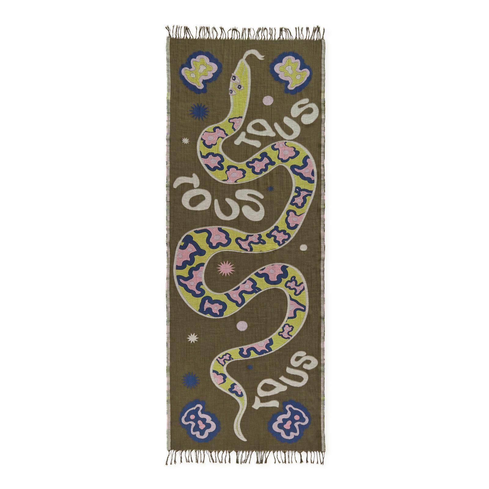 Pañuelo de jacquard caqui Tilsa-0