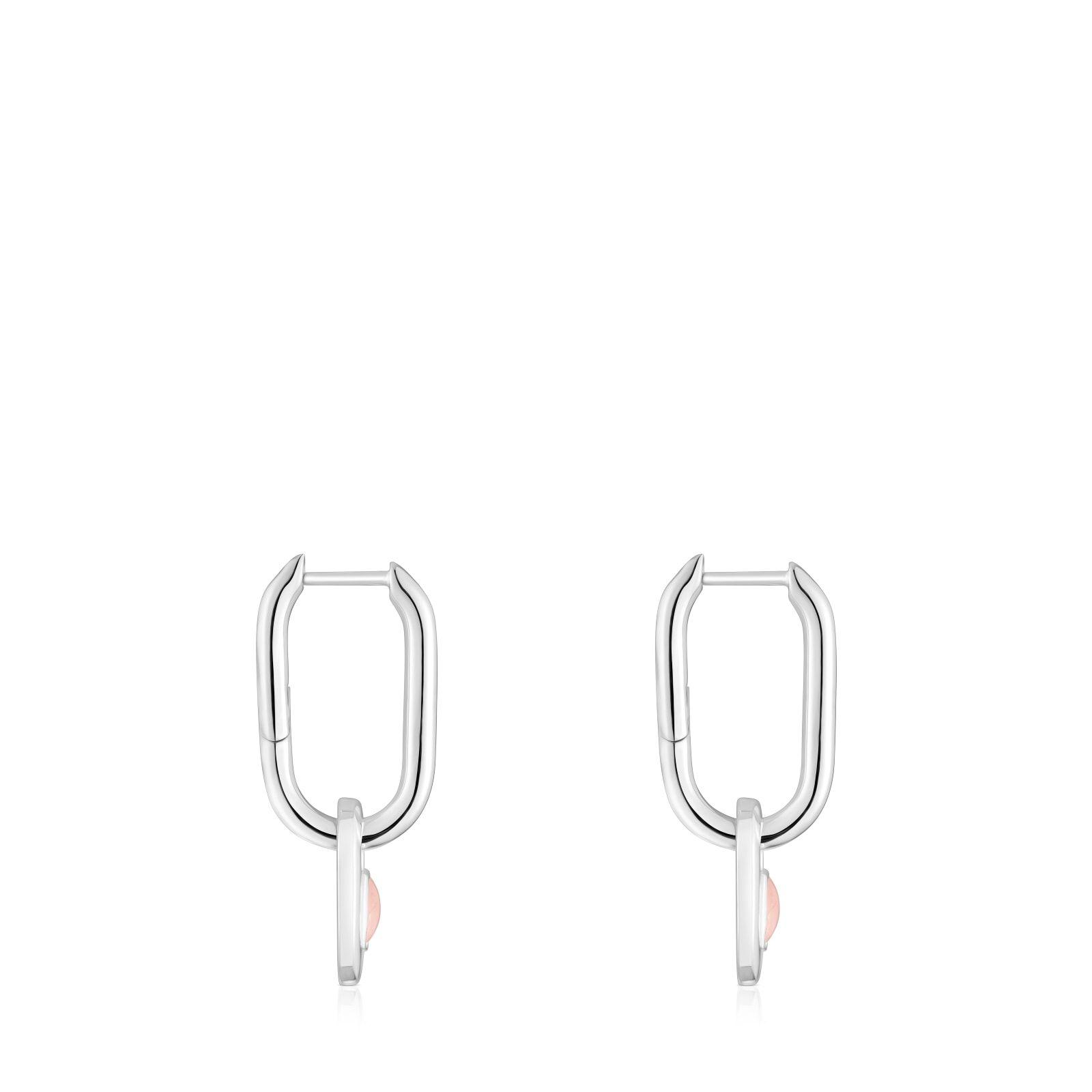 Pendientes aro de plata y cuarzo Camille-2