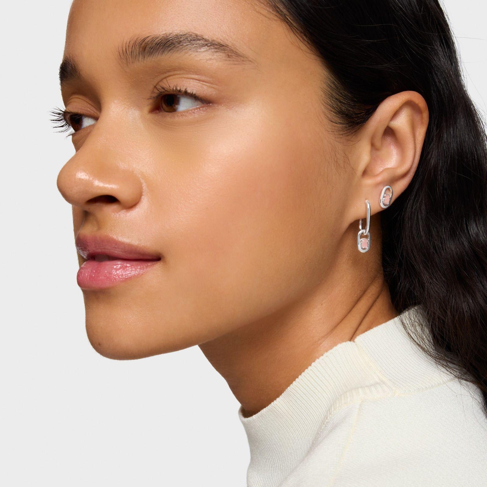 Pendientes aro de plata y cuarzo Camille-3