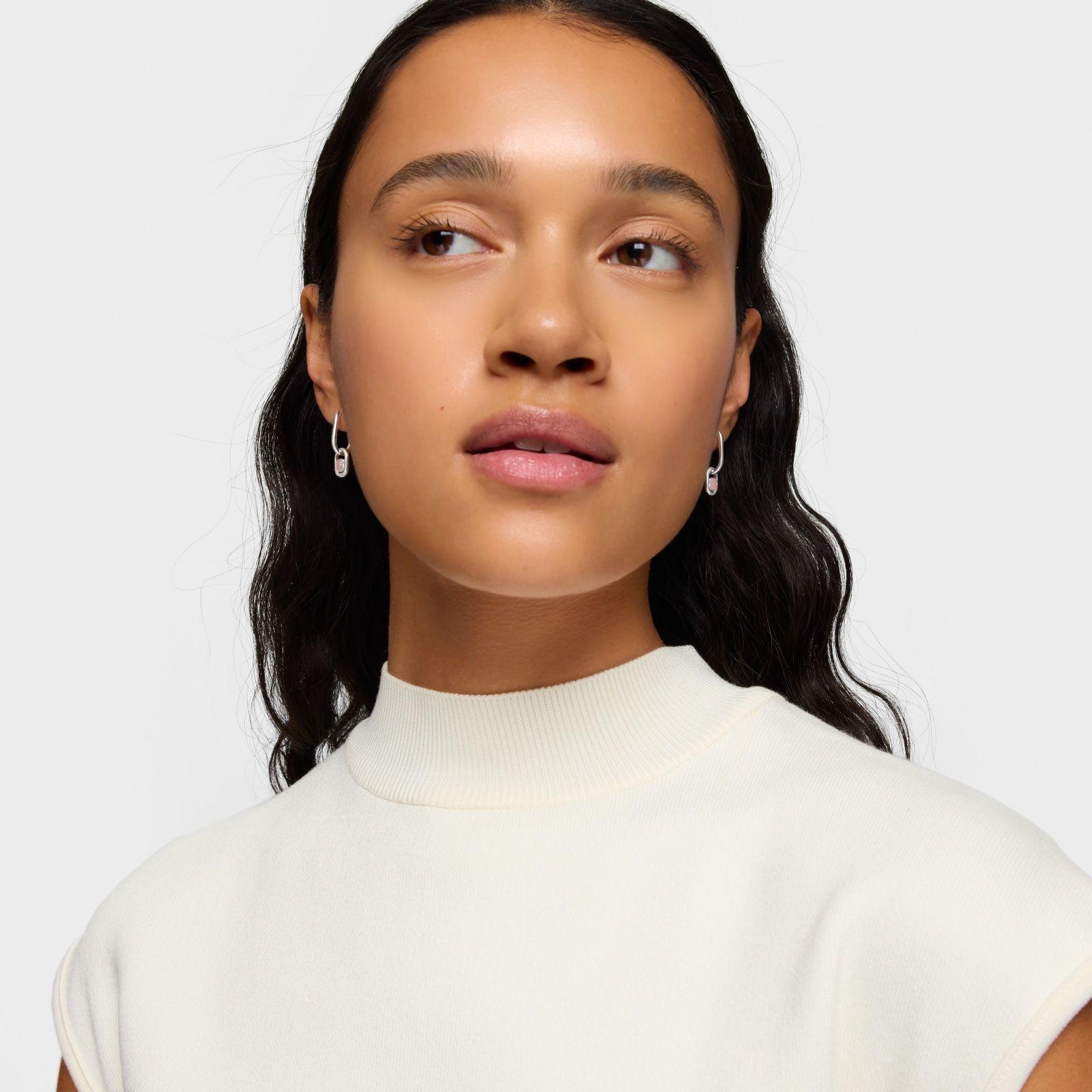 Pendientes aro de plata y cuarzo Camille-4