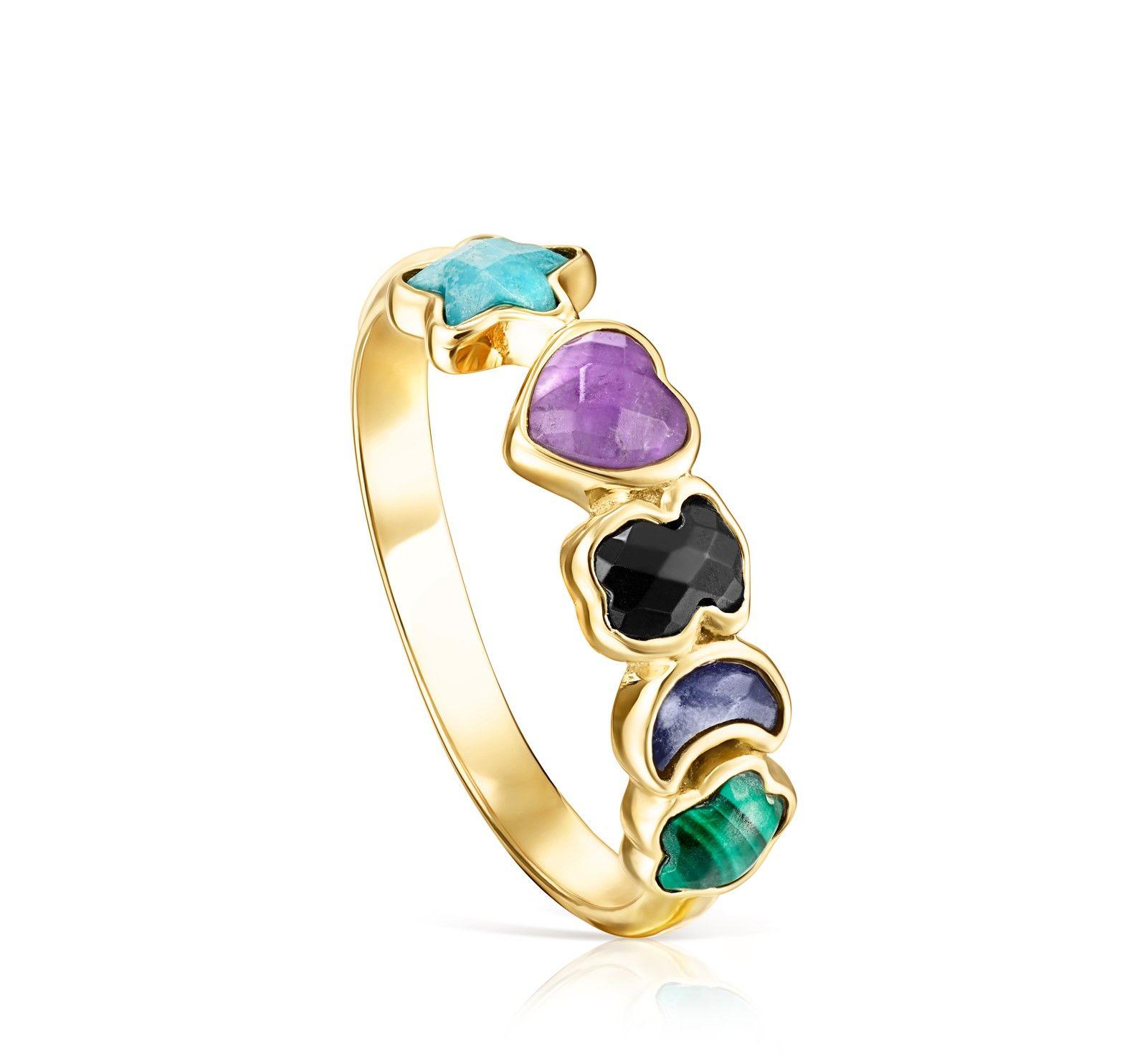 Anillo Glory de Plata Vermeil con Gemas Tous-1