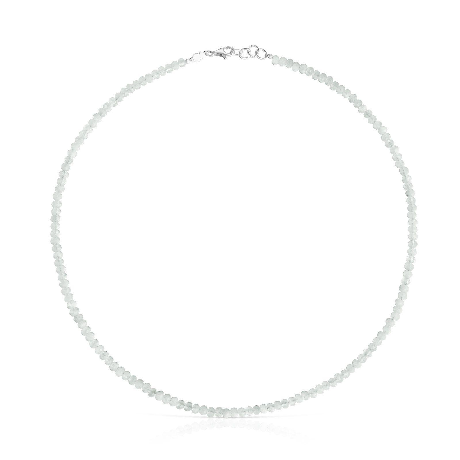 Collar corto de plata y piedra luna Basic Colors-0