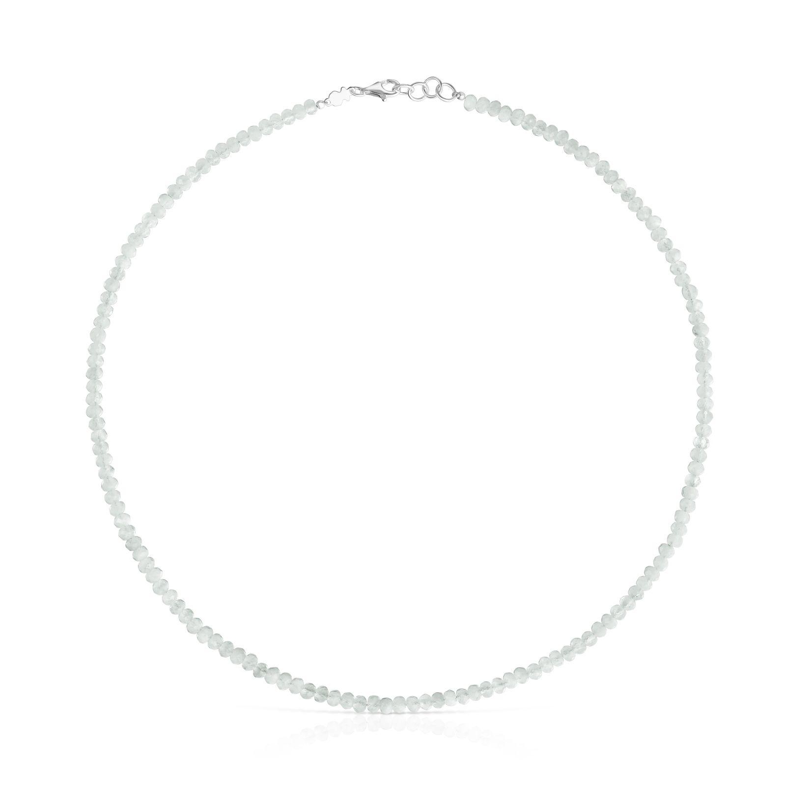 Collar corto de plata y piedra luna Basic Colors-2