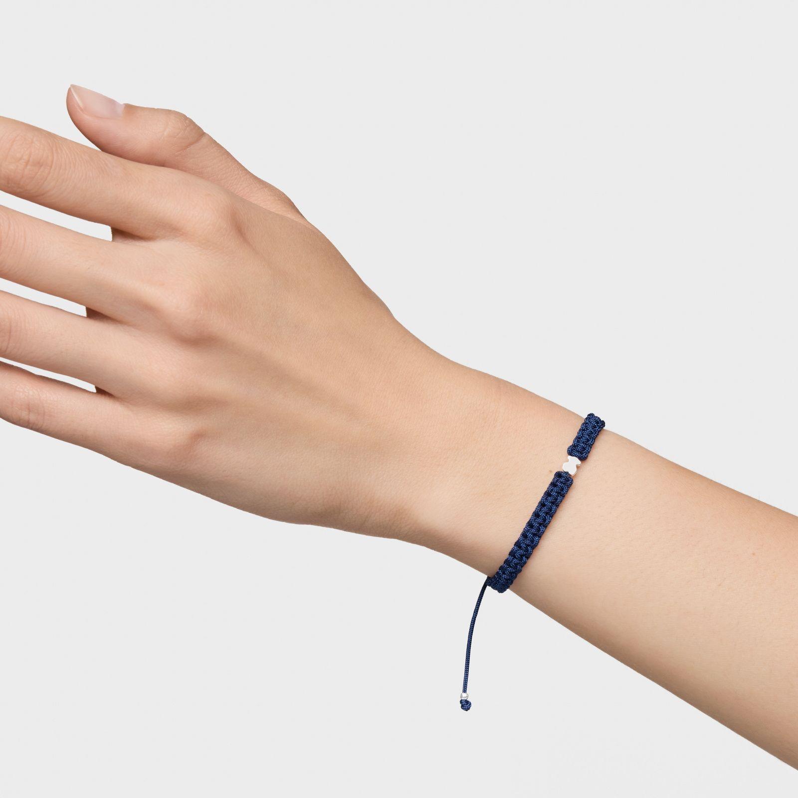 Pulsera oso de plata y nylon verde TOUS Motivos-5