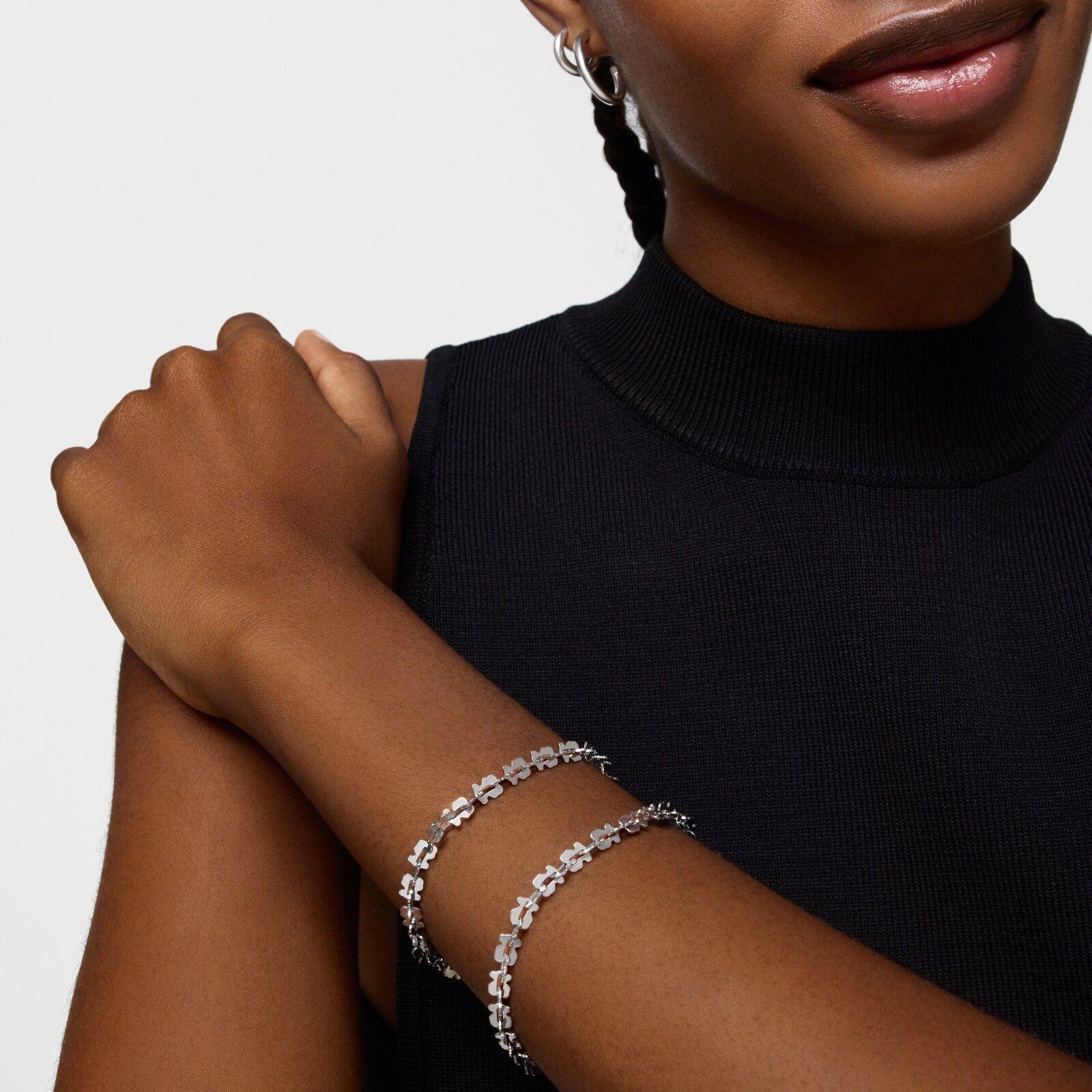 Pulsera cadena de acero con motivos oso Carrusel-3