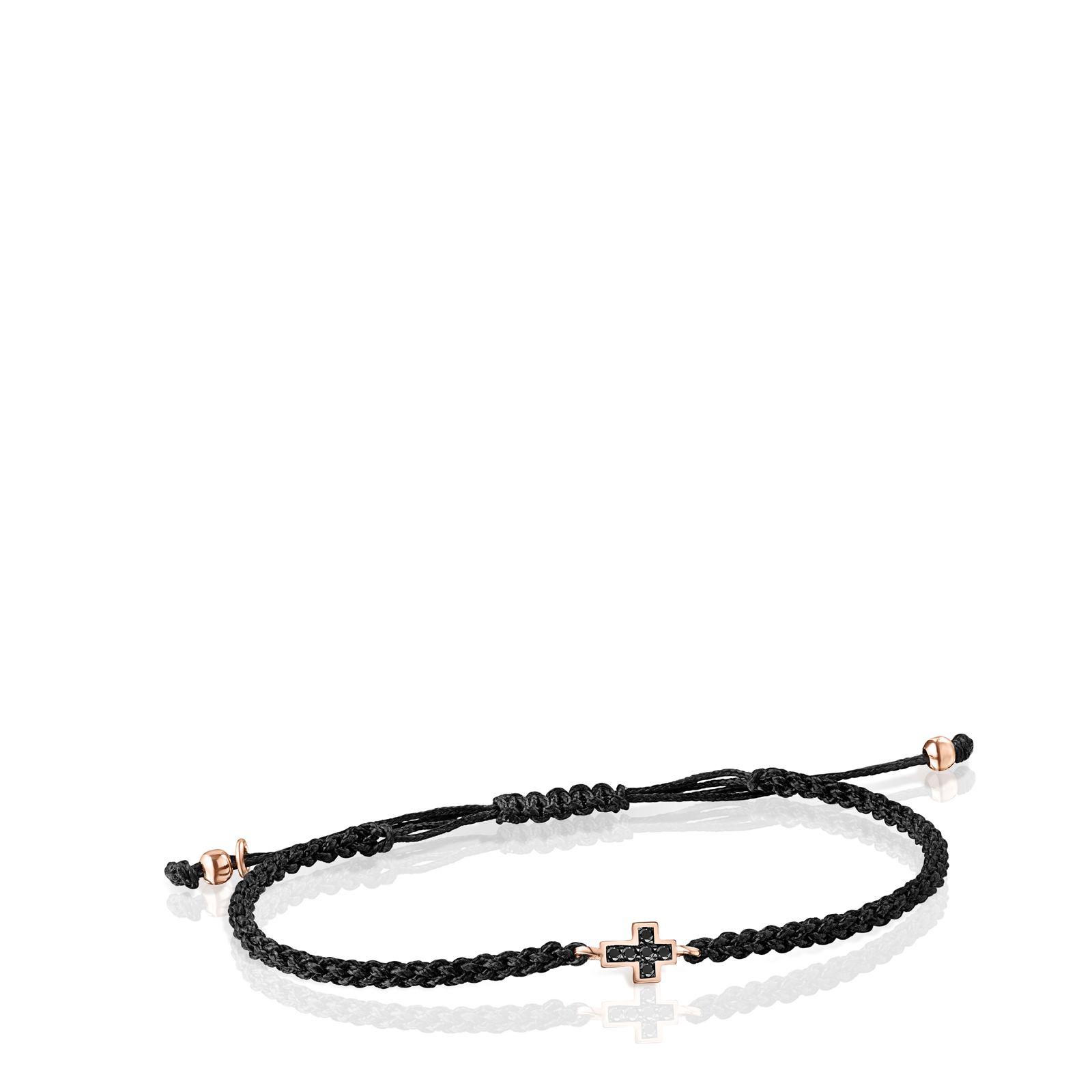 Pulsera Tous Motif cruz de Plata Vermeil rosa con Espinelas-0