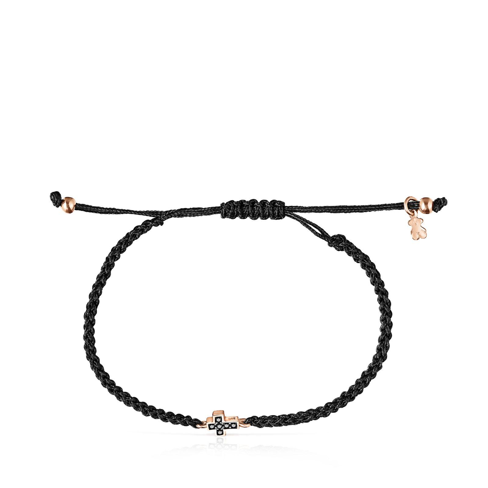 Pulsera Tous Motif cruz de Plata Vermeil rosa con Espinelas-1