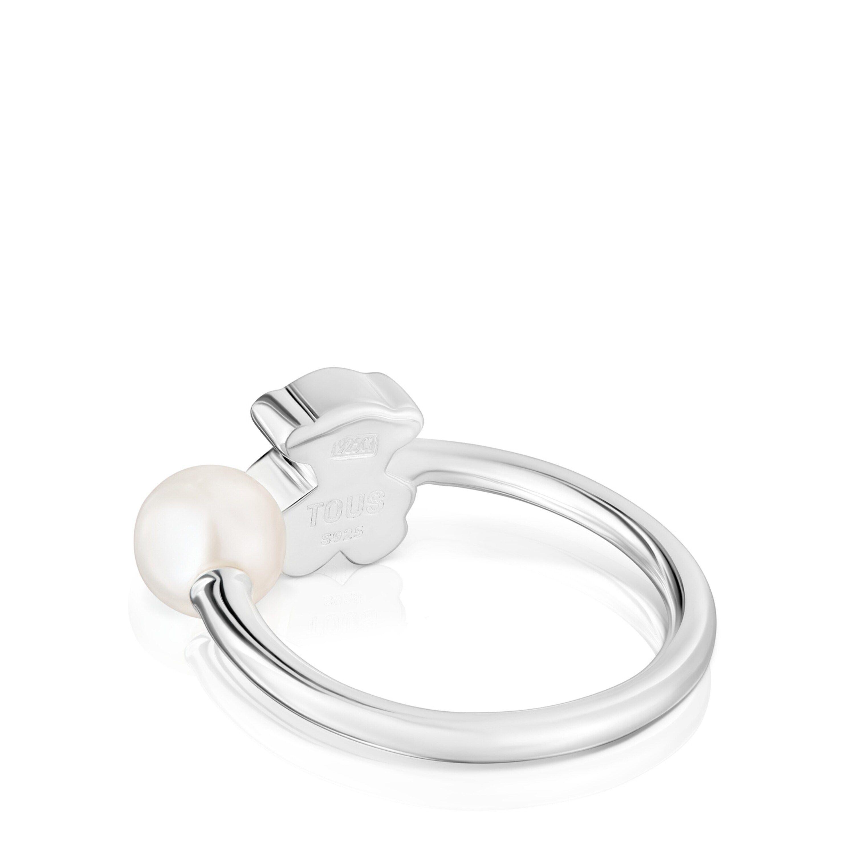 Anillo abierto de plata con perla cultivada Sweet Dolls-2