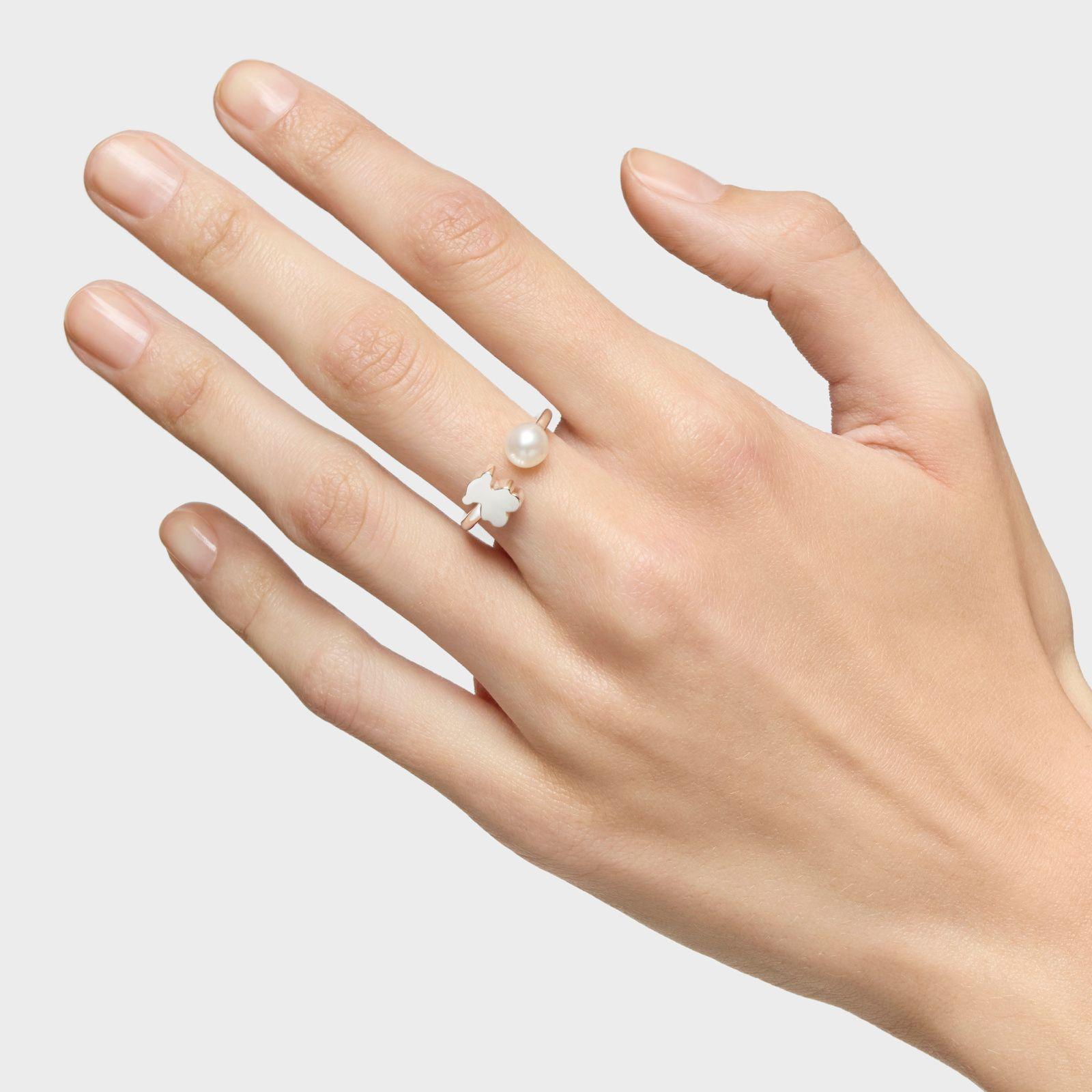 Anillo abierto de plata con perla cultivada Sweet Dolls-3