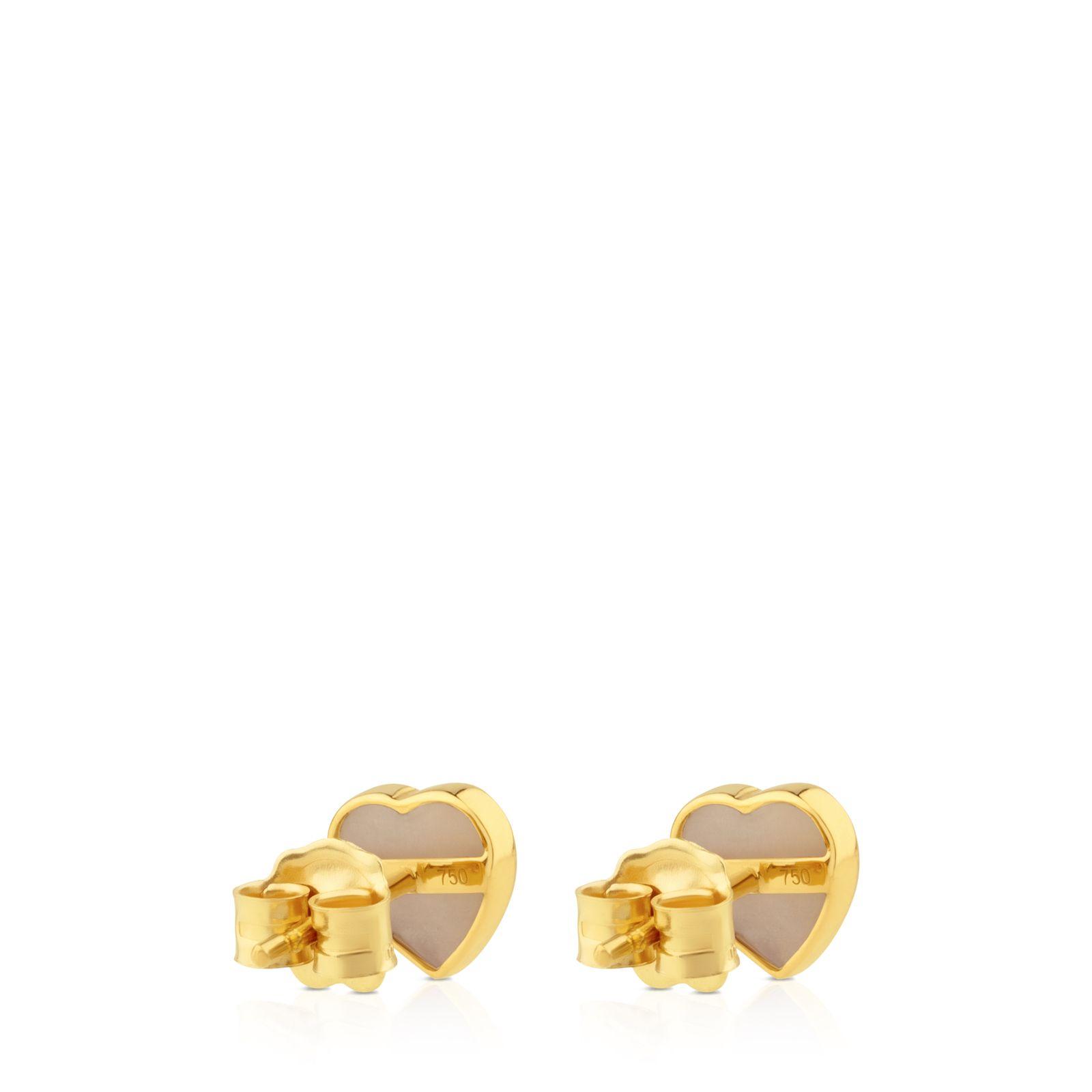 Aros XXS Corazón de Oro y Nacar Tous-2