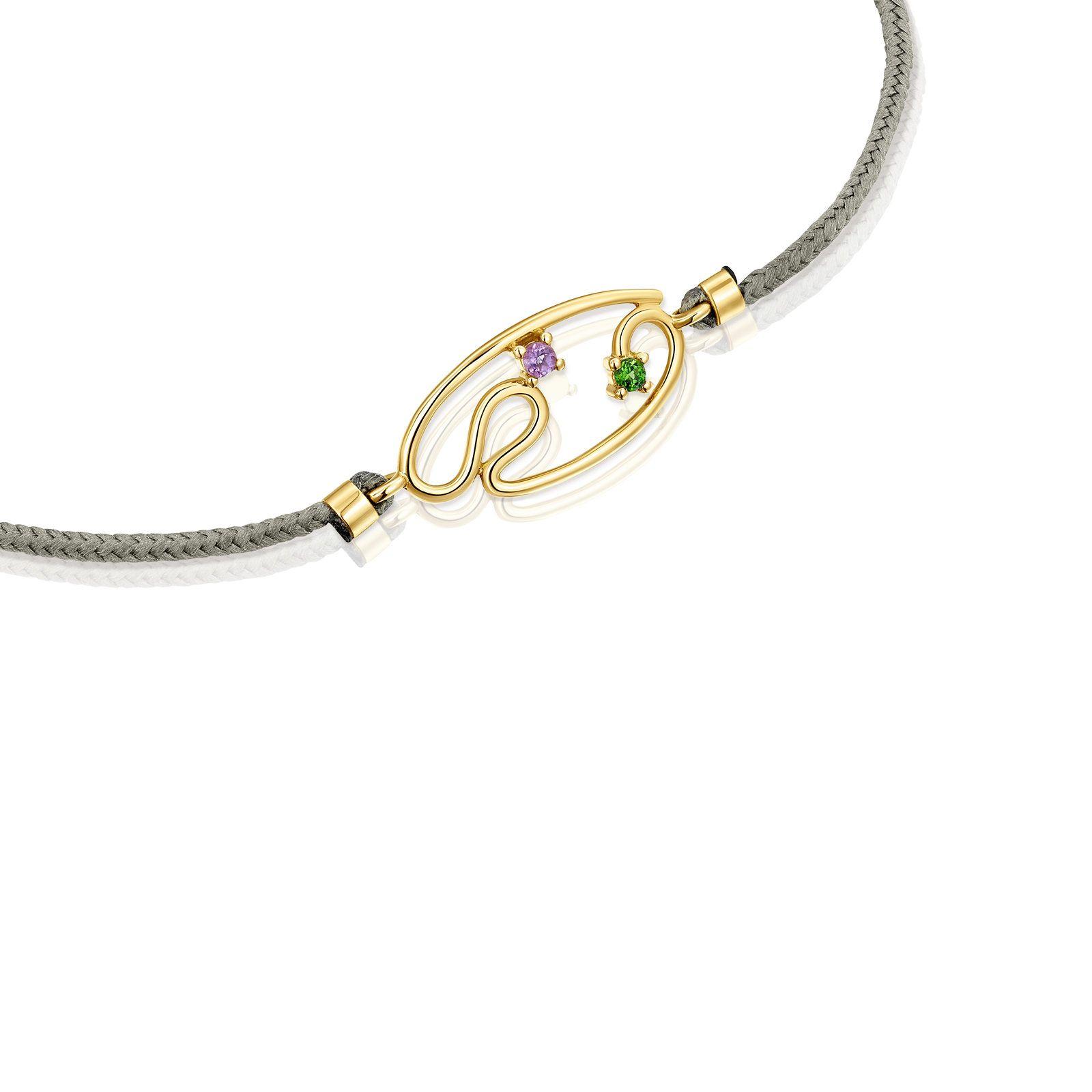 Pulsera de nylon, oro y gemas Tsuri Tous-2