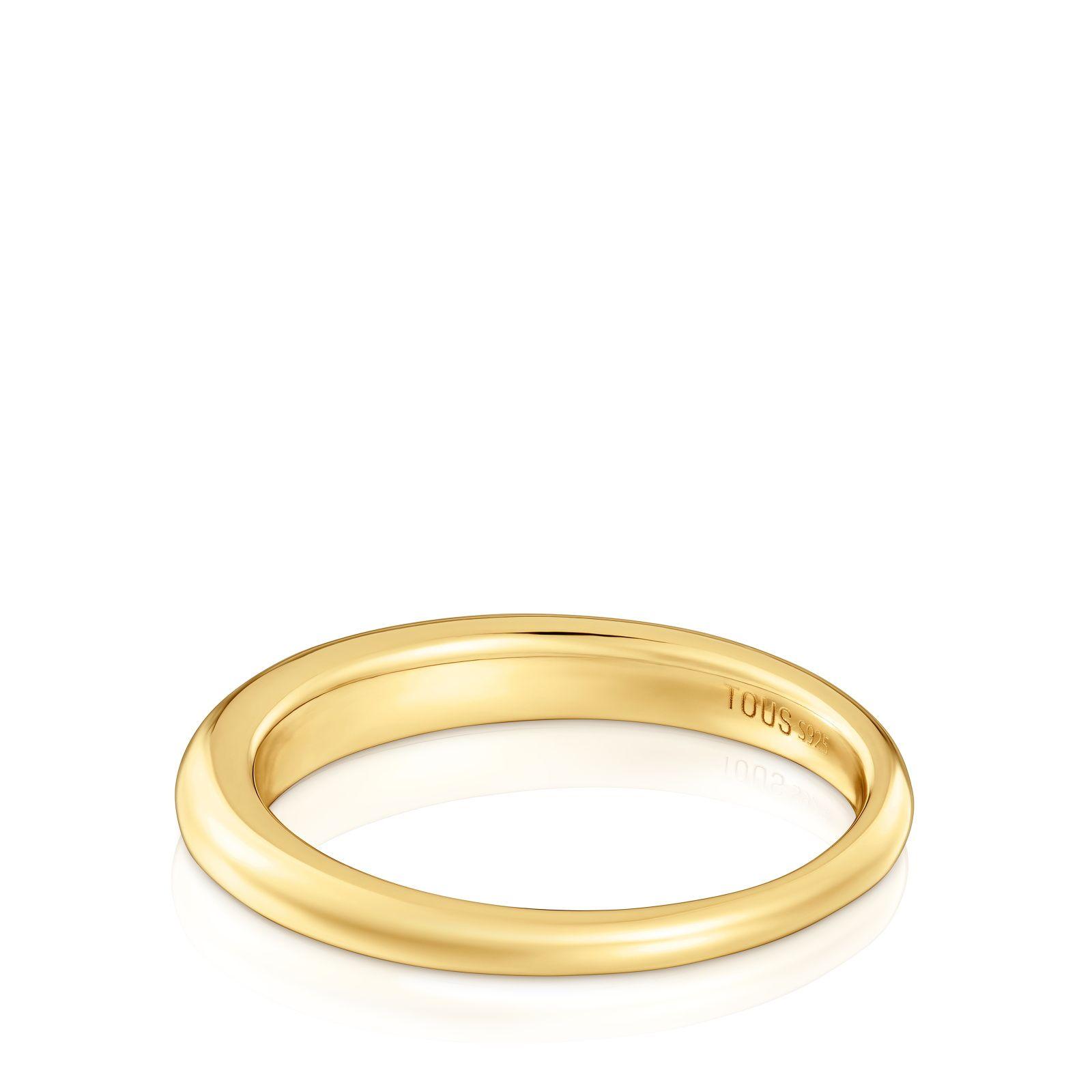 Anillo de plata liso con baño de oro 18 kt sobre plata TOUS Motivos-2